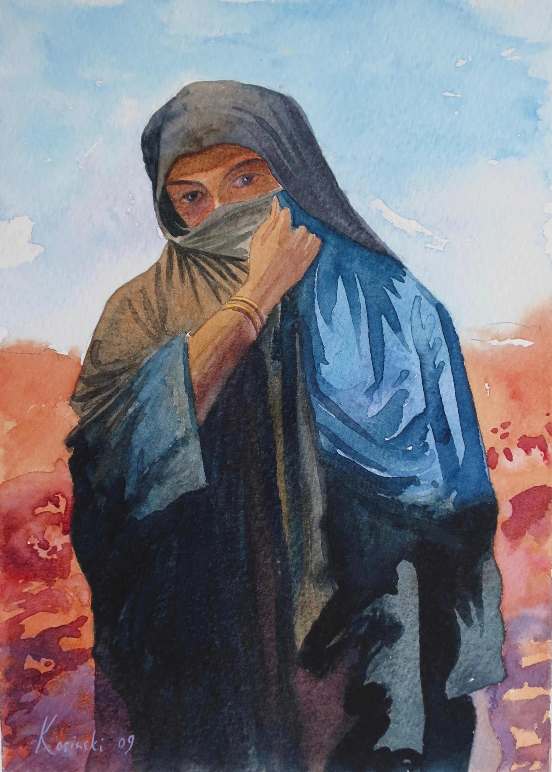 Veiled Beduin Lady, Sinai desert