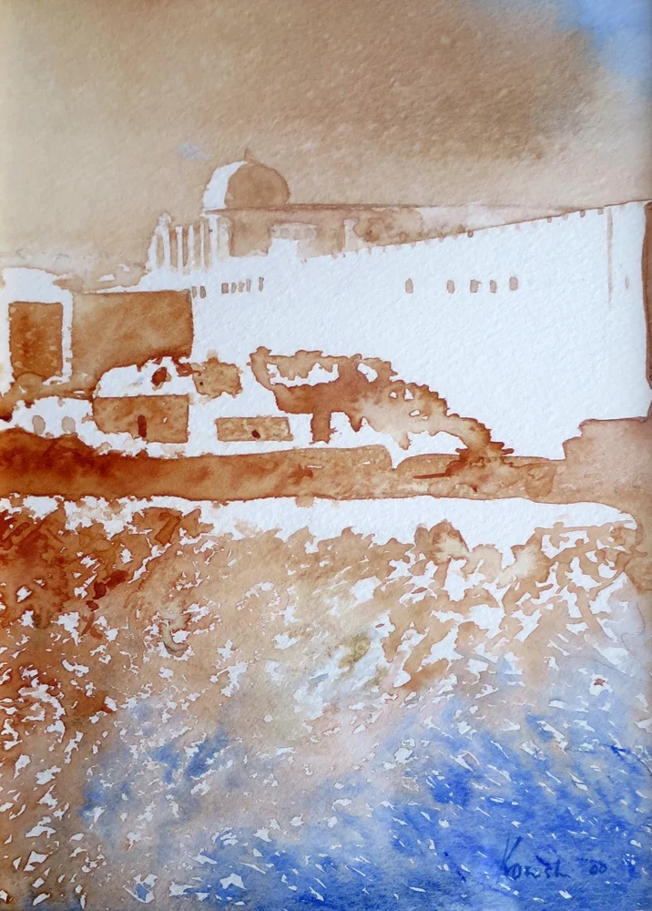 Watercolors Watercolours Artwork Paintings  Jerusalem Walls