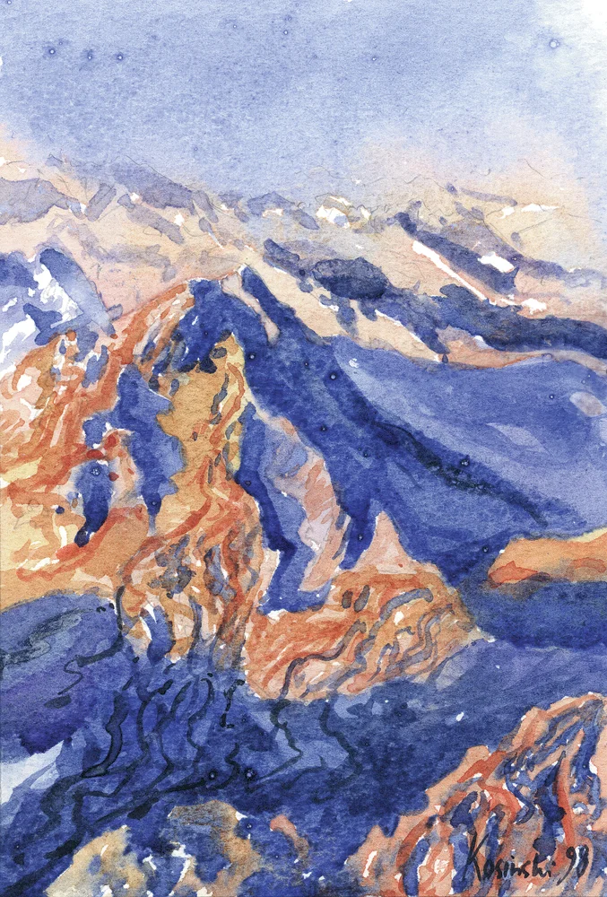 Watercolors Watercolours Original Painting Mount Sinai from Jebel Katerina
