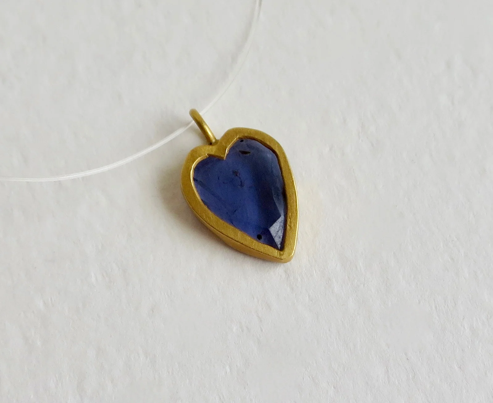 Blue Tourmaline heart set in 22kt gold