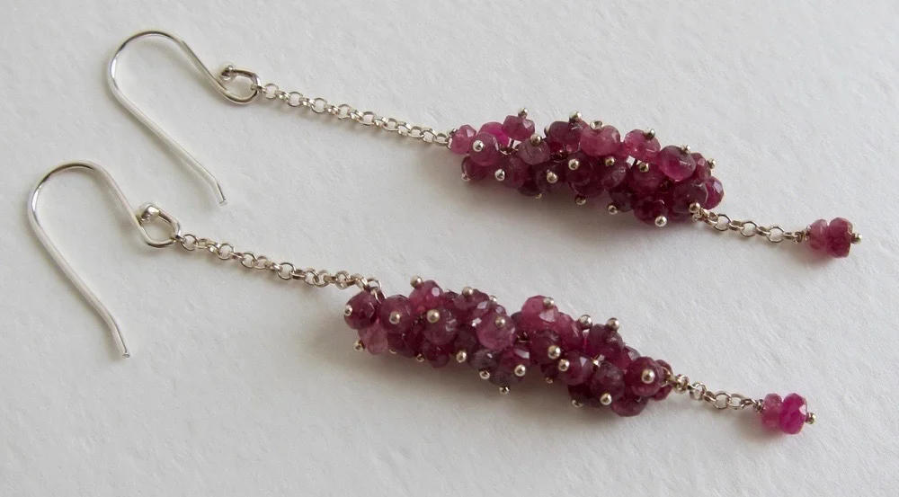 Tourmaline and silver earrings