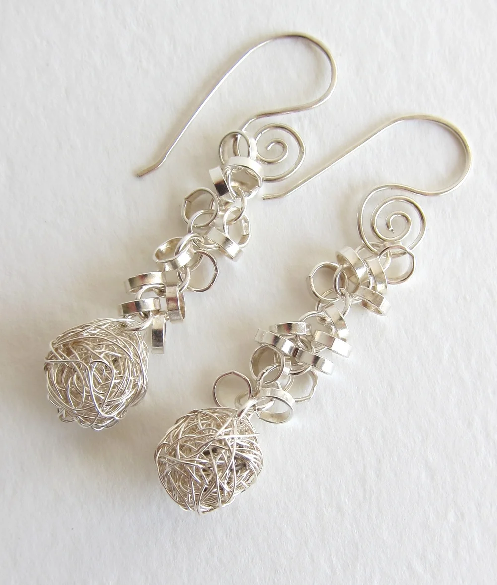Silver plonter earrings