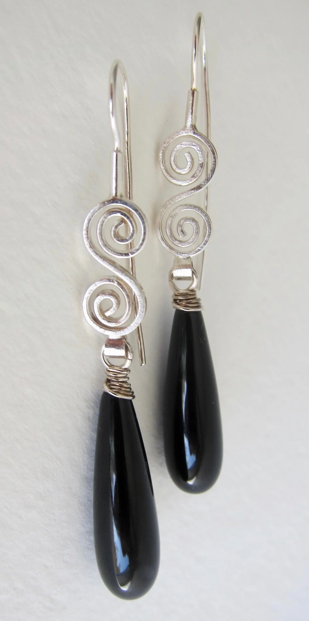 Black Onyx and sterling silver earrings