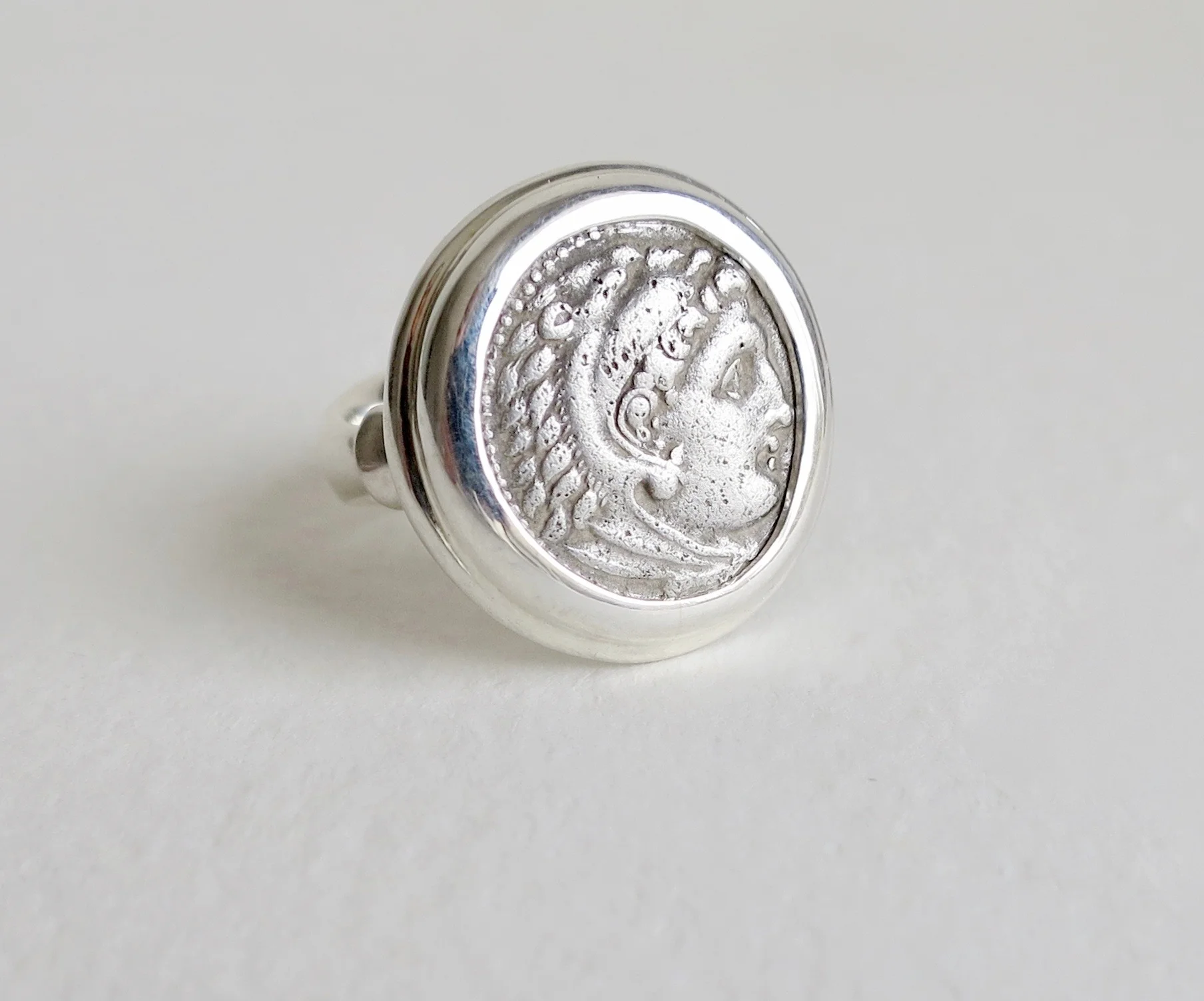 Jewelry Jewellery Silver drachm Alexander the Great set in silver ring