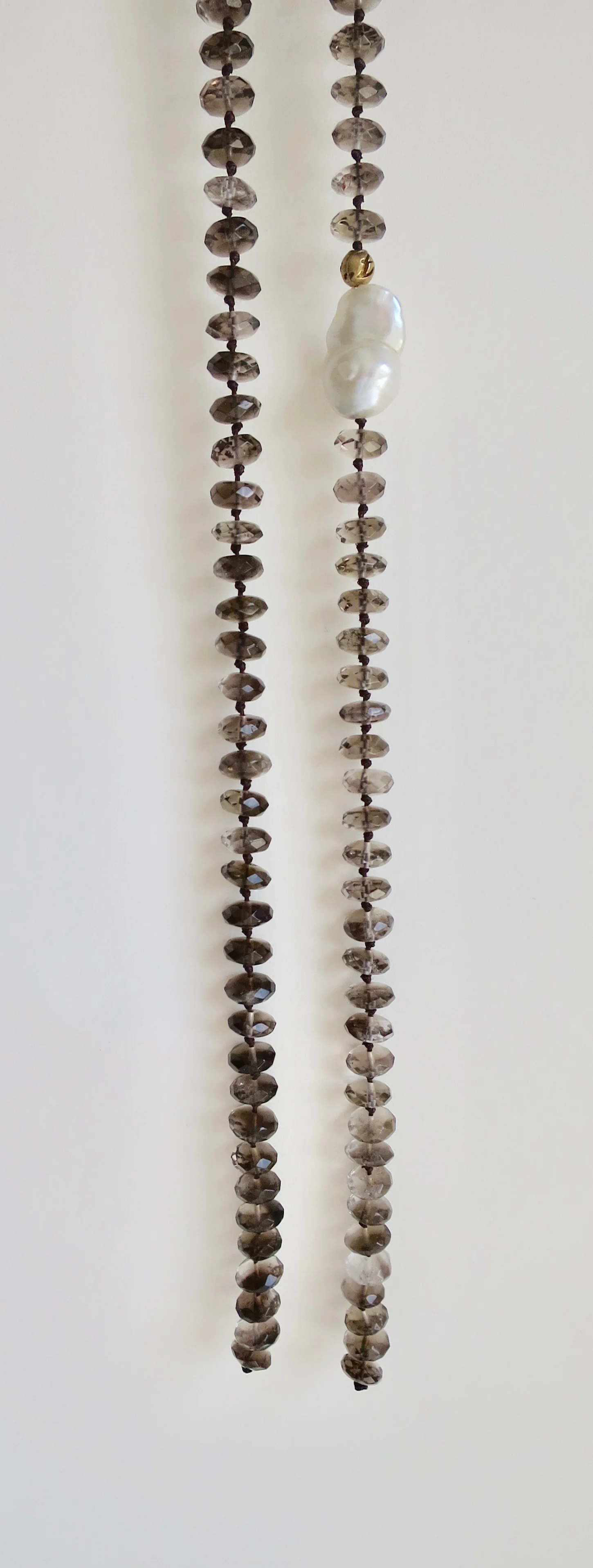 Smokey Quartz necklace with Pearl