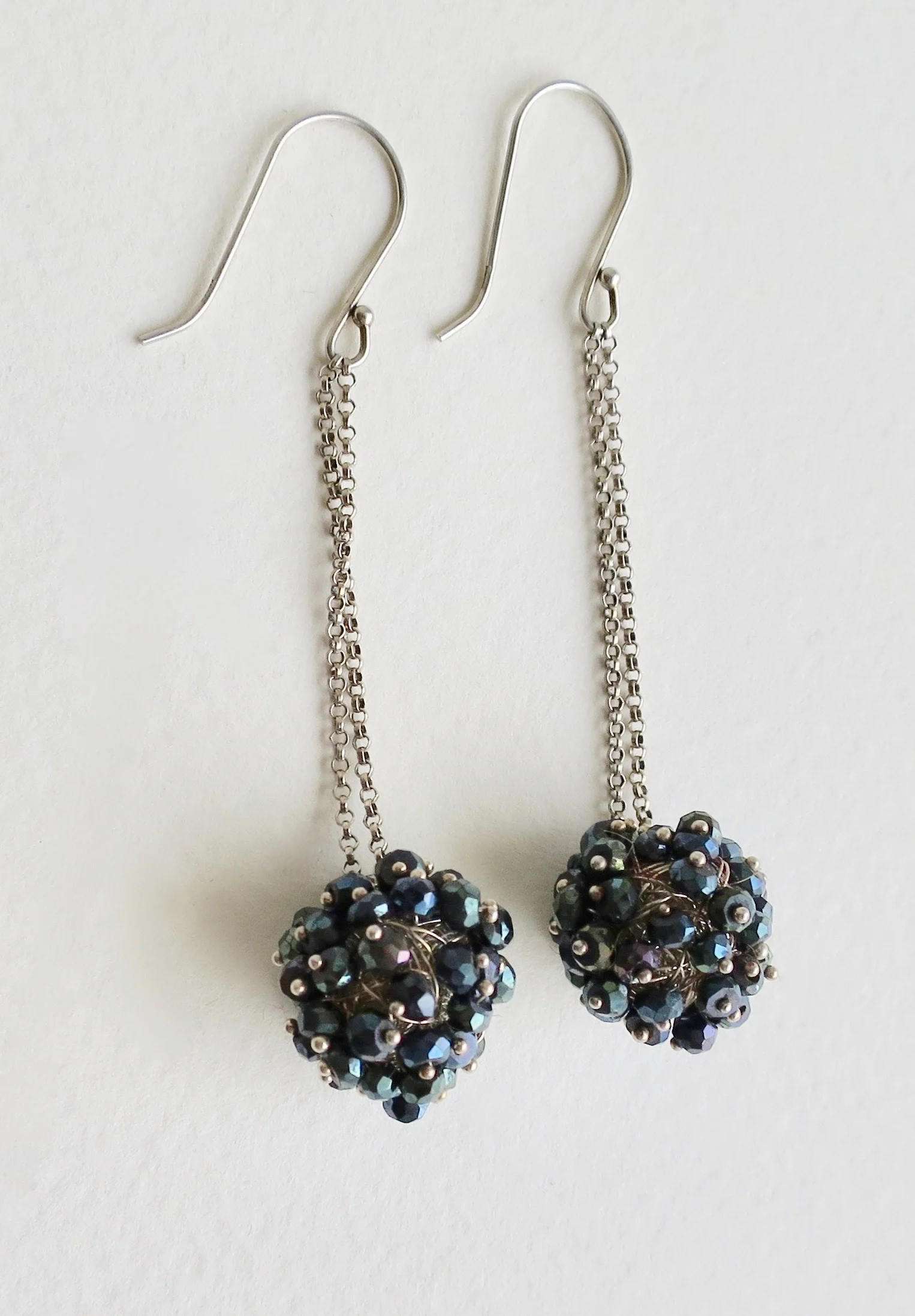 Jewelry Jewellery Black Spinel and silver earrings