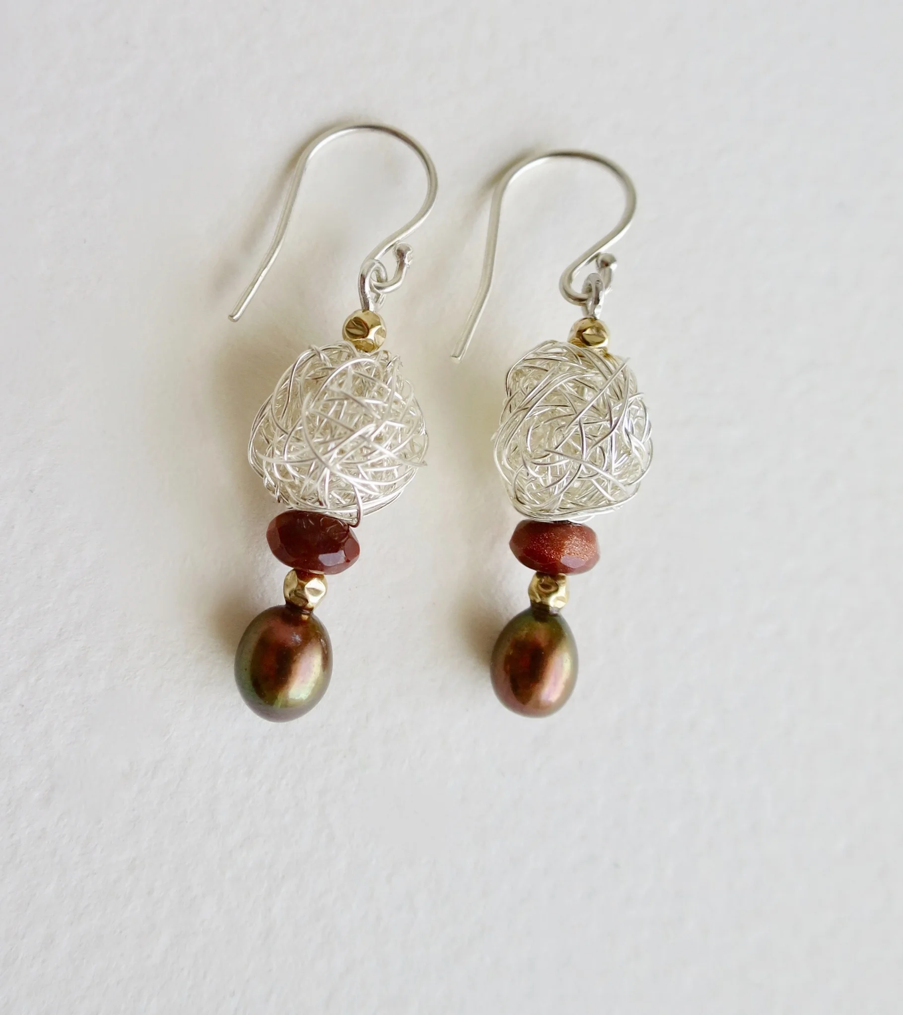 Jewelry Jewellery Sterling silver plonter earrings with Pearl