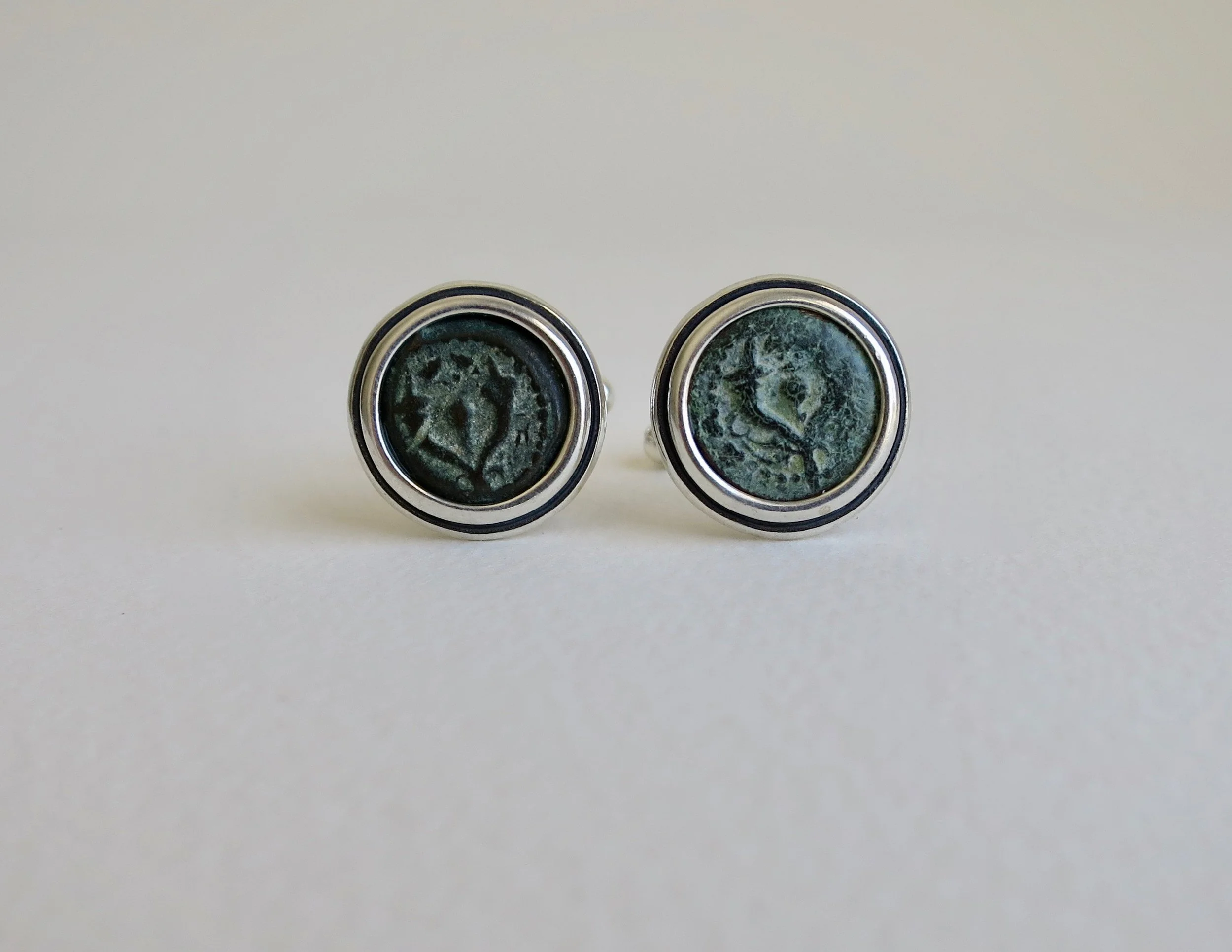 Widow's mite coin cufflinks