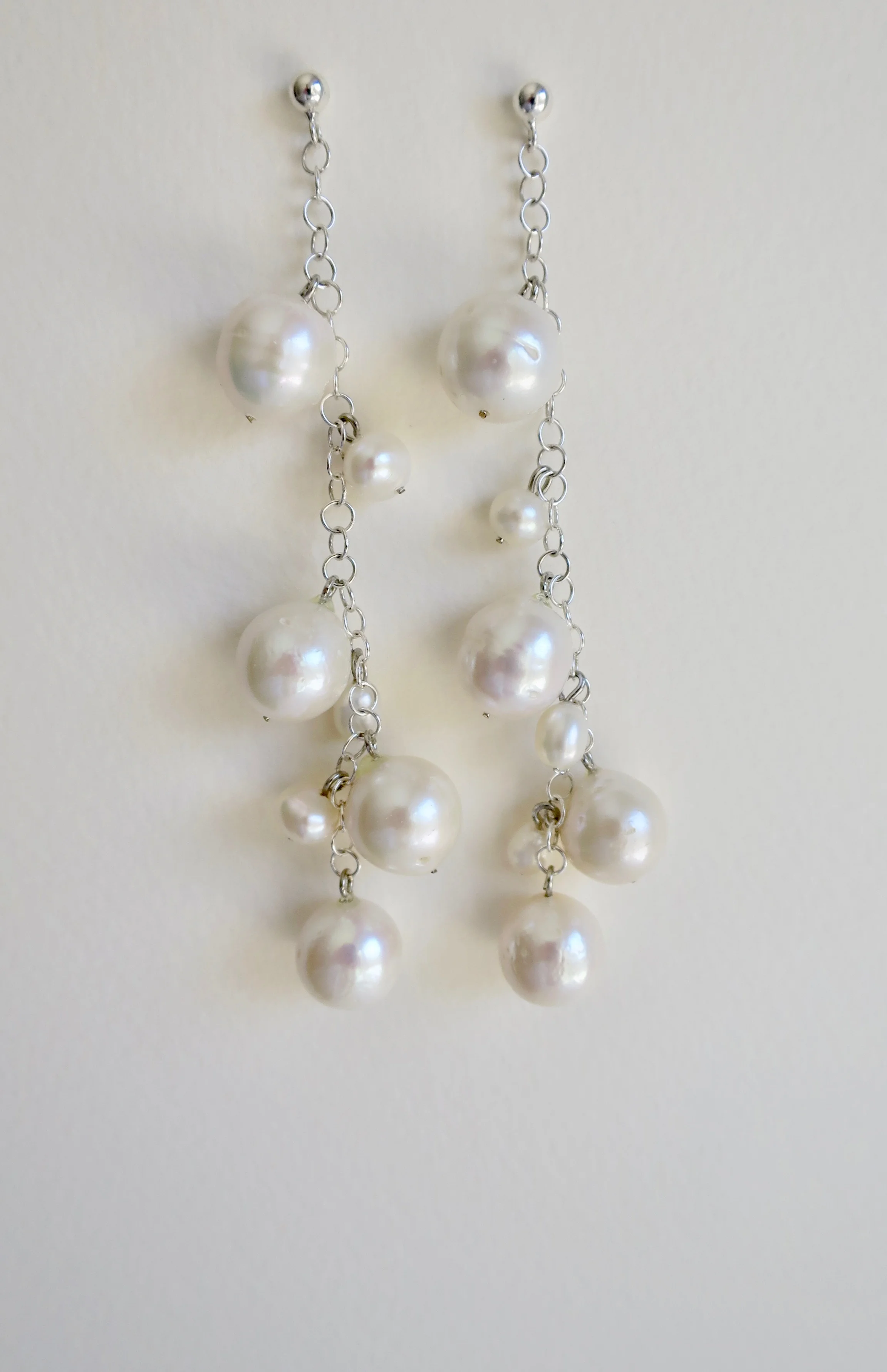 Multiple Pearl and silver earrings