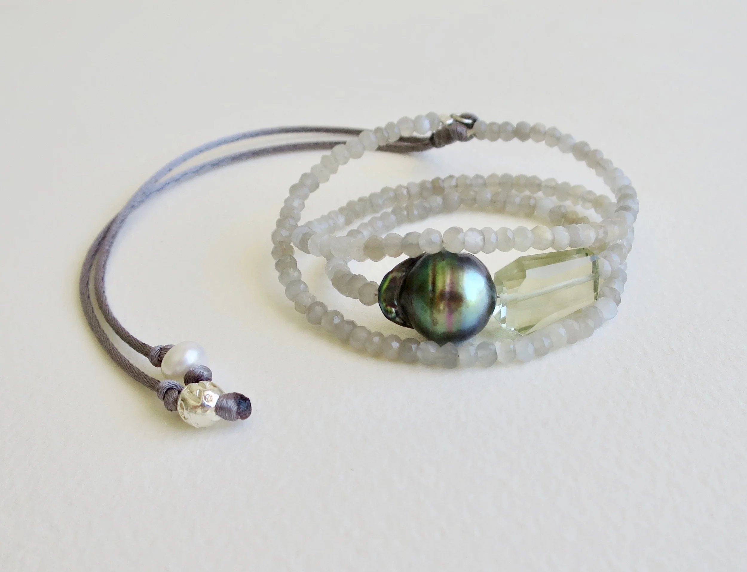 Jewellery Jewelry Moonstone Pearl and Citrine bracelet