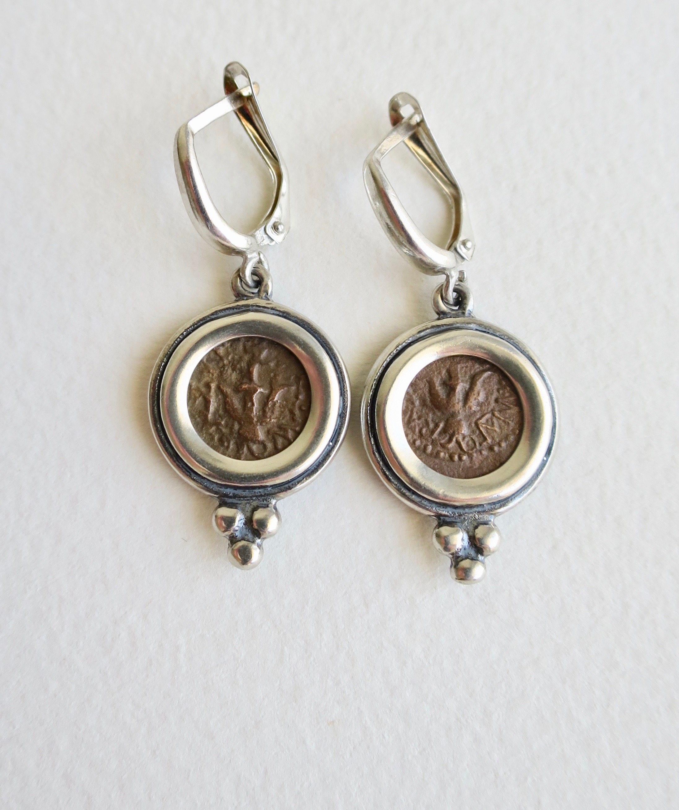 Widow's Mite bronze coin earrings