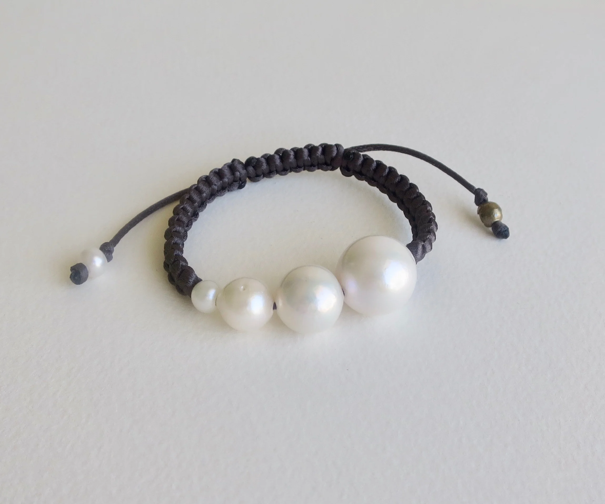 Pearl and satin bracelet