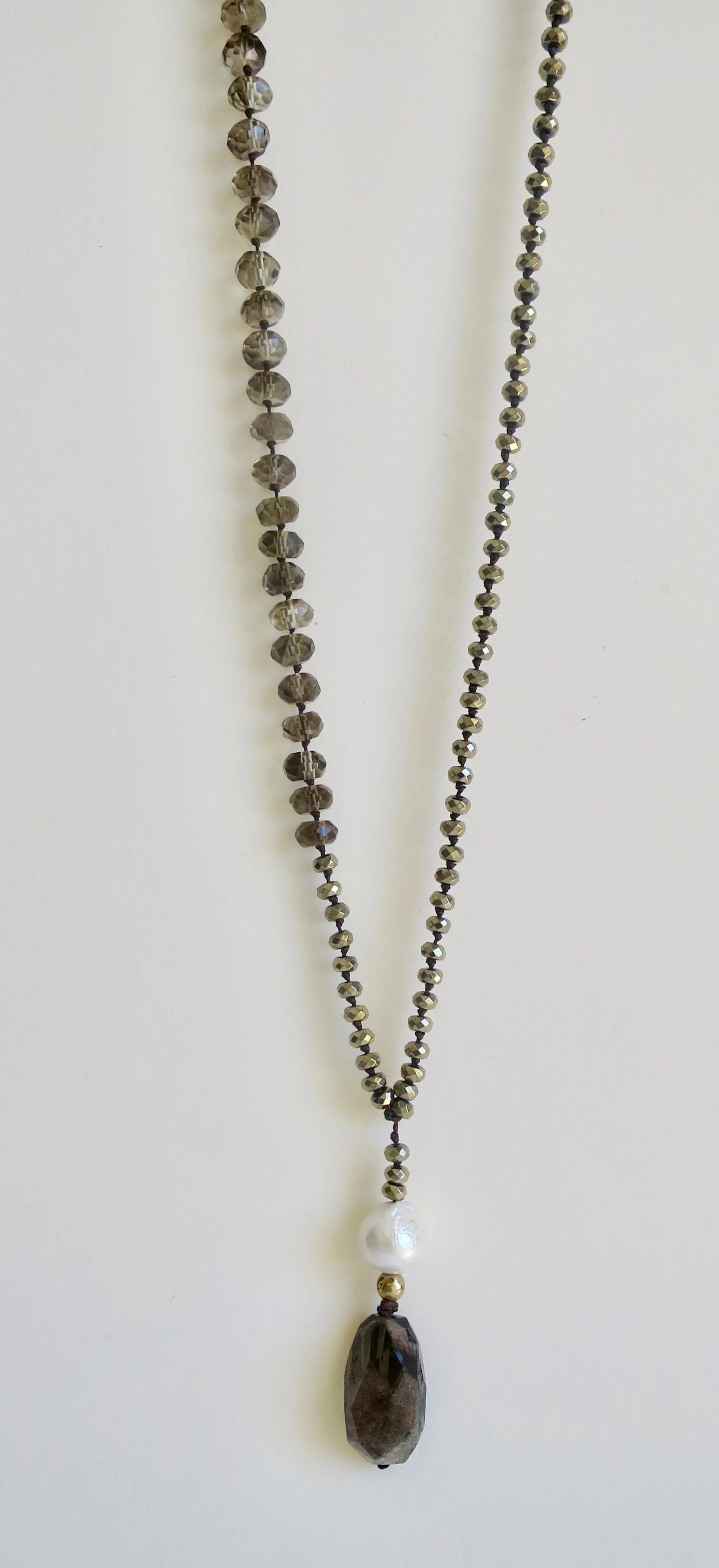 Smokey Quartz and Pyrite necklace