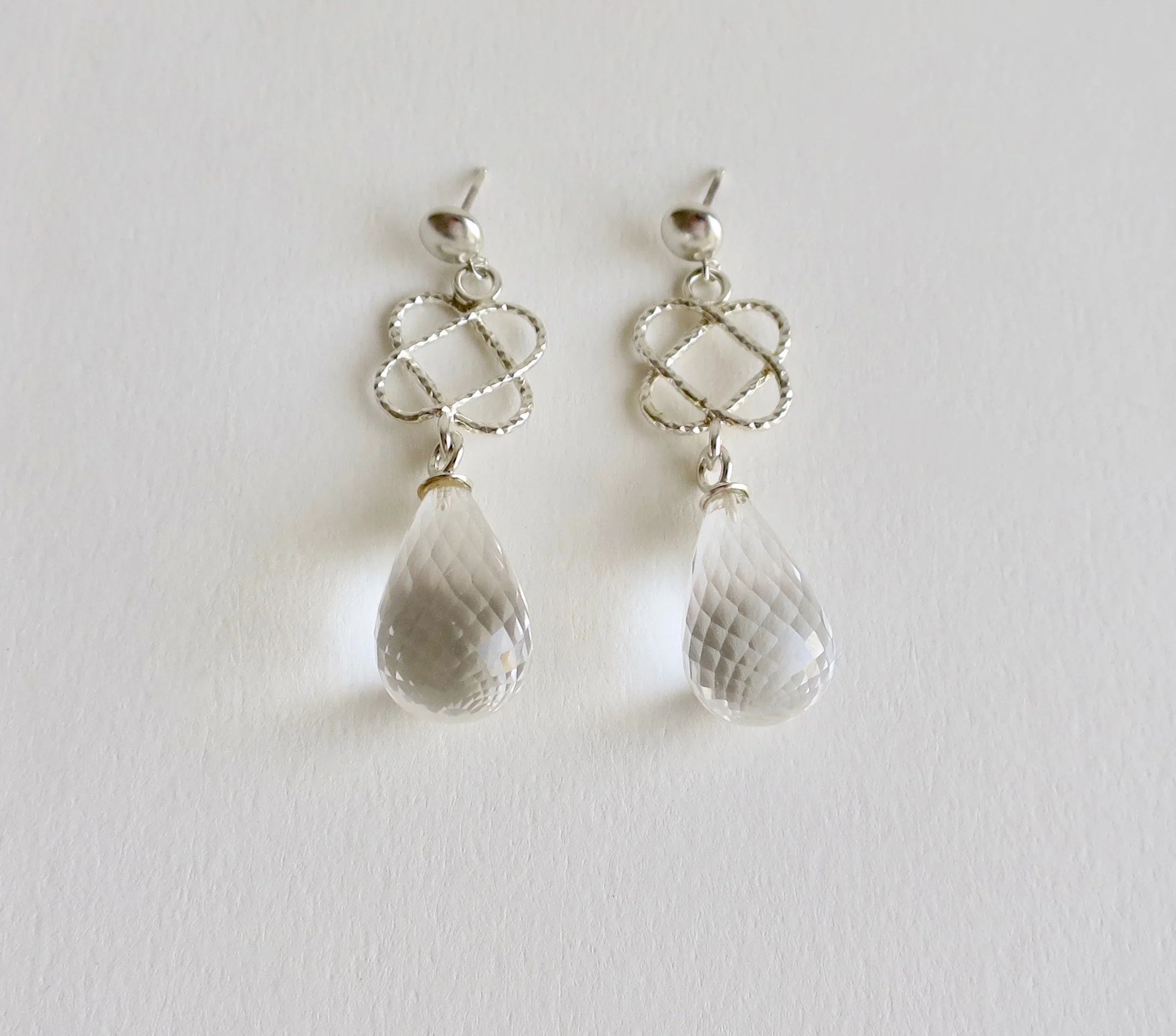 Sterling silver with Crystal drops