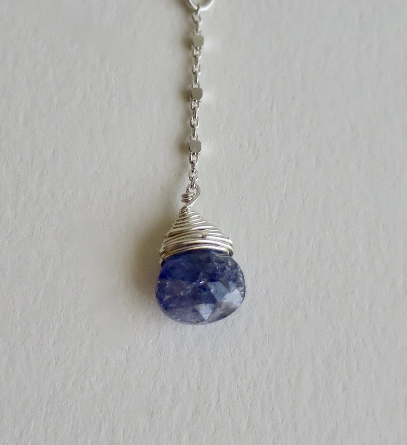 Silver with Tanzanite drop