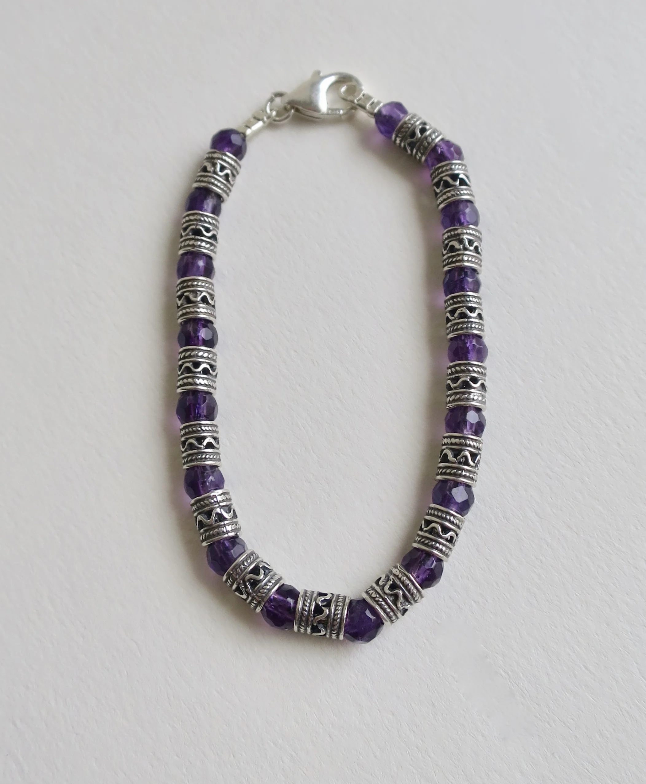 Silver filigree with Amethyst bracelet