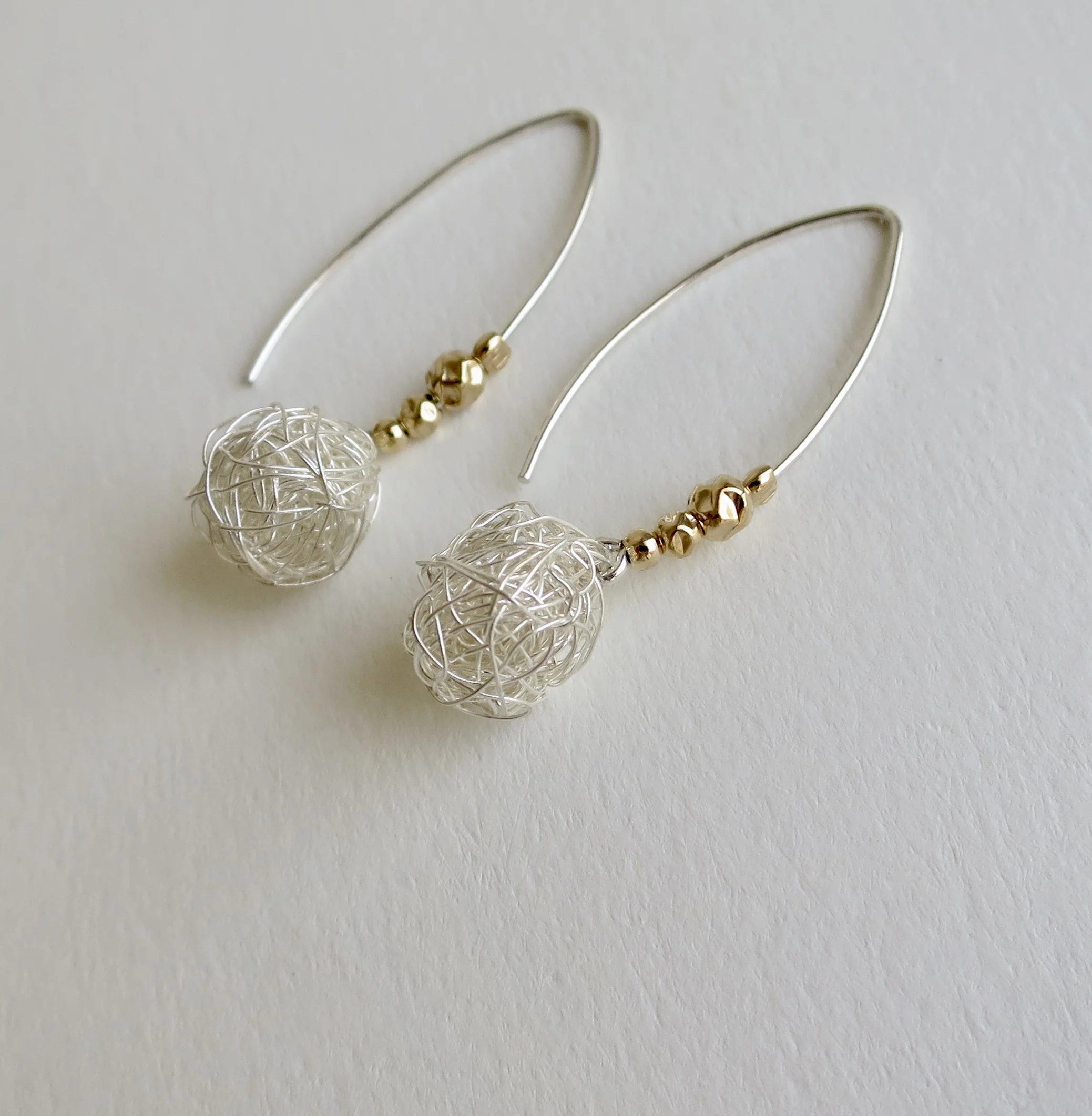 Silver plonter earrings with Vermeil