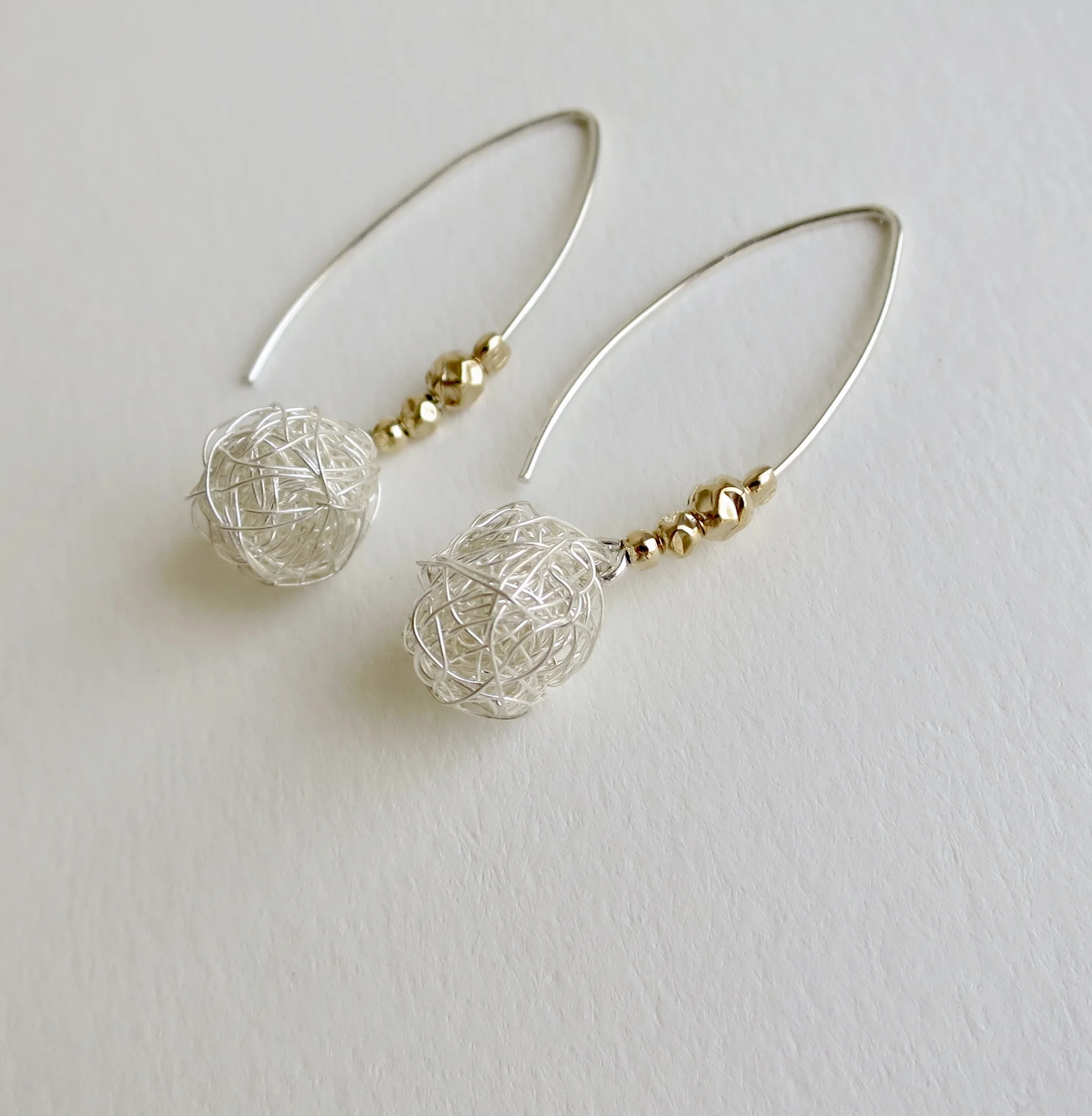 Jewelry Jewellery Silver plonter earrings with Vermeil