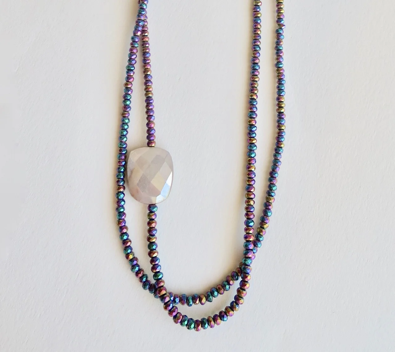 Jewelry Jewellery Ametrine necklace with flat pearl and moonstone