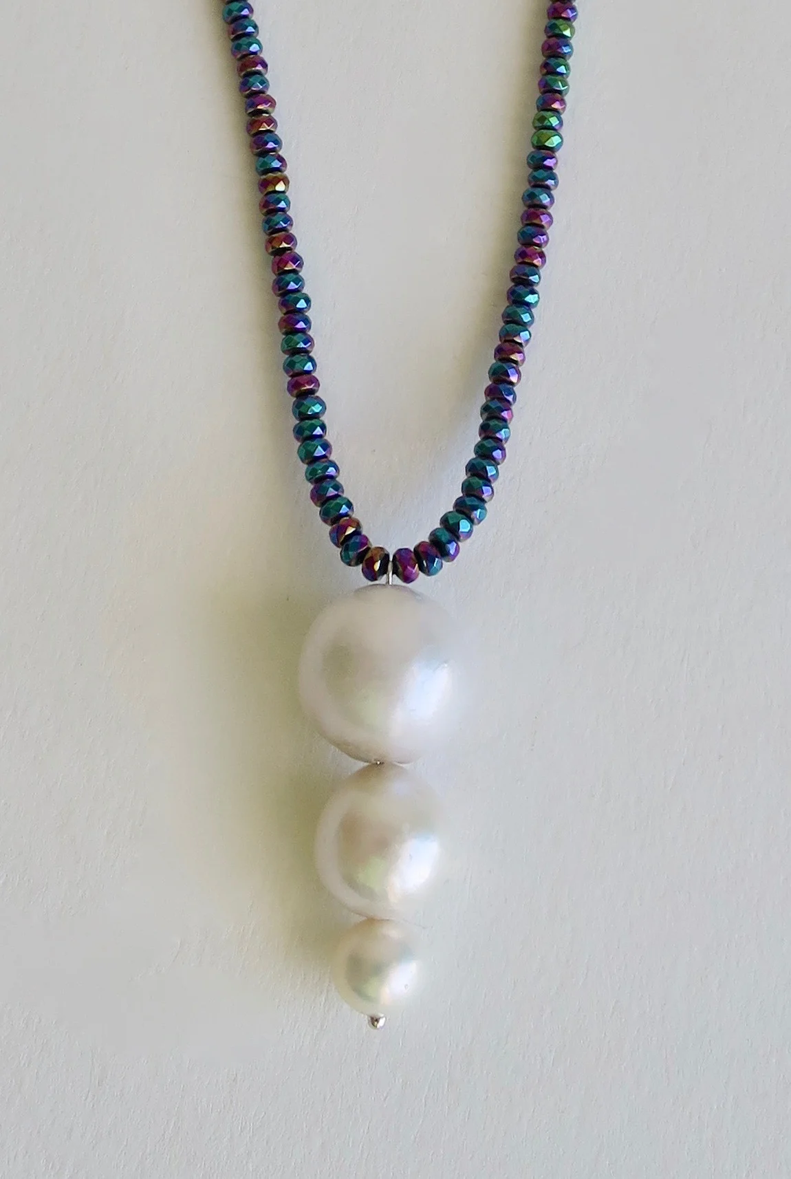 Ametrine necklace with Pearly trio drop