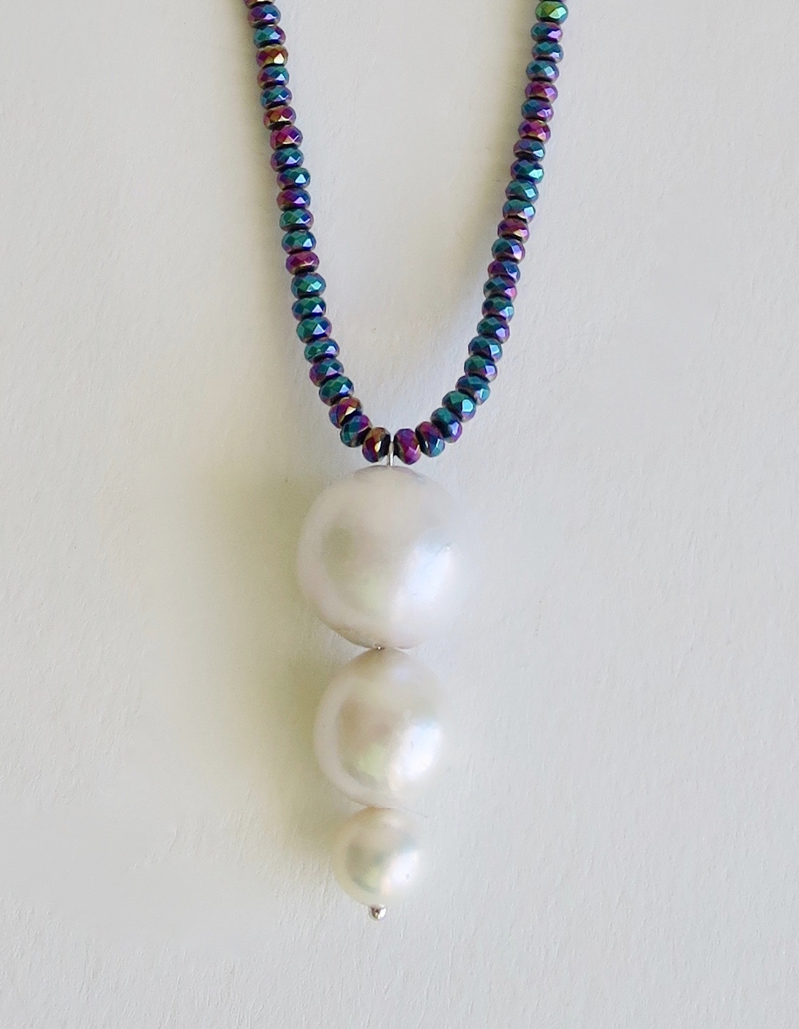 Jewellery Jewelry Ametrine necklace with Pearly trio drop