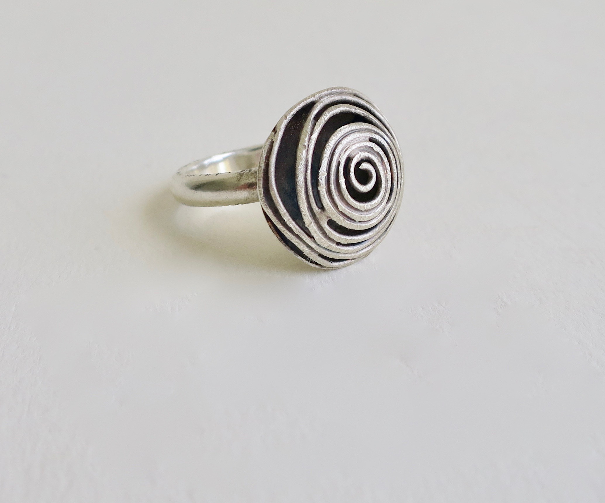 Spiral silver 3D ring, handmade Jewelry Jewellery