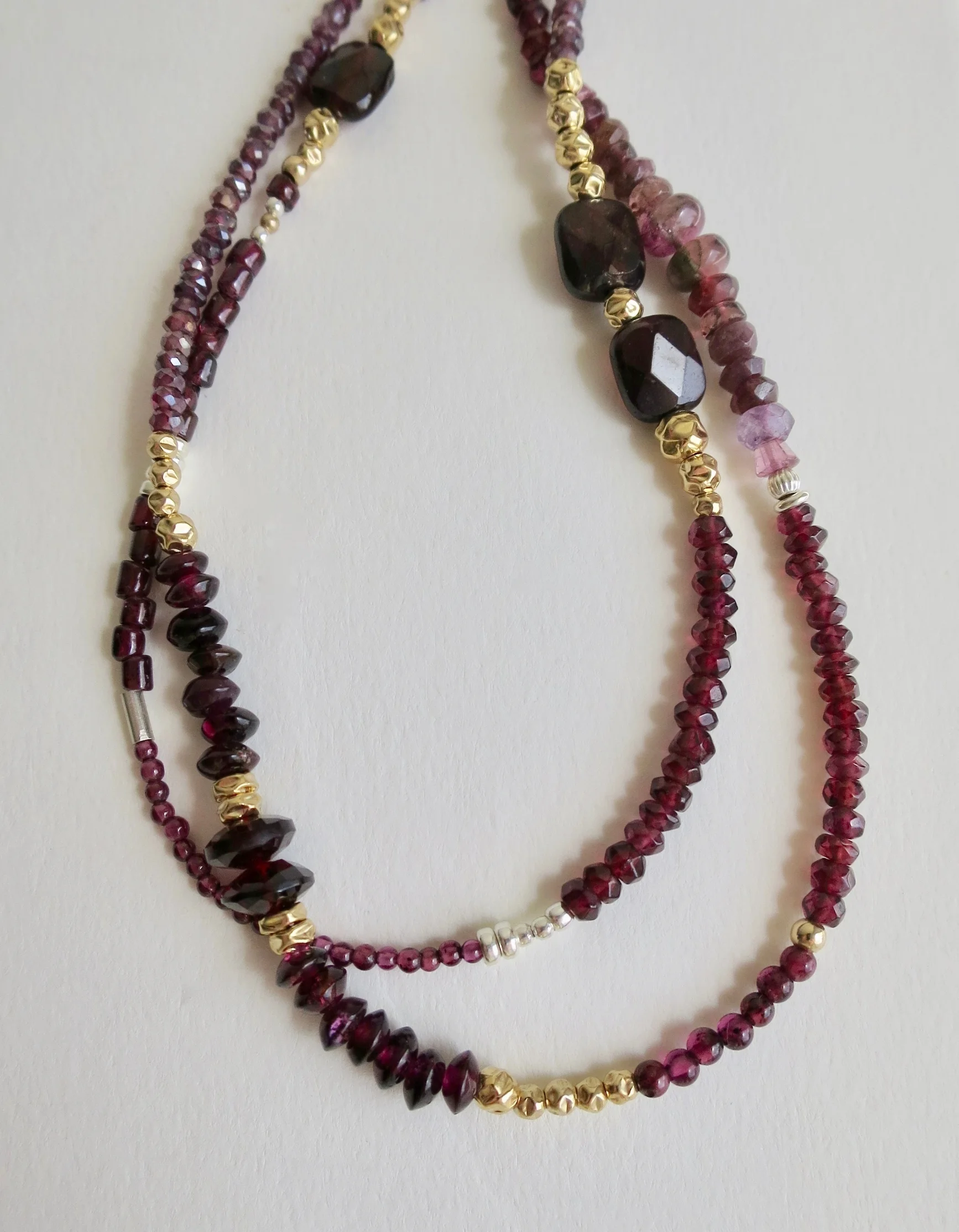 Garnet Tourmaline and Rhodolite necklace Jewellery Jewelry