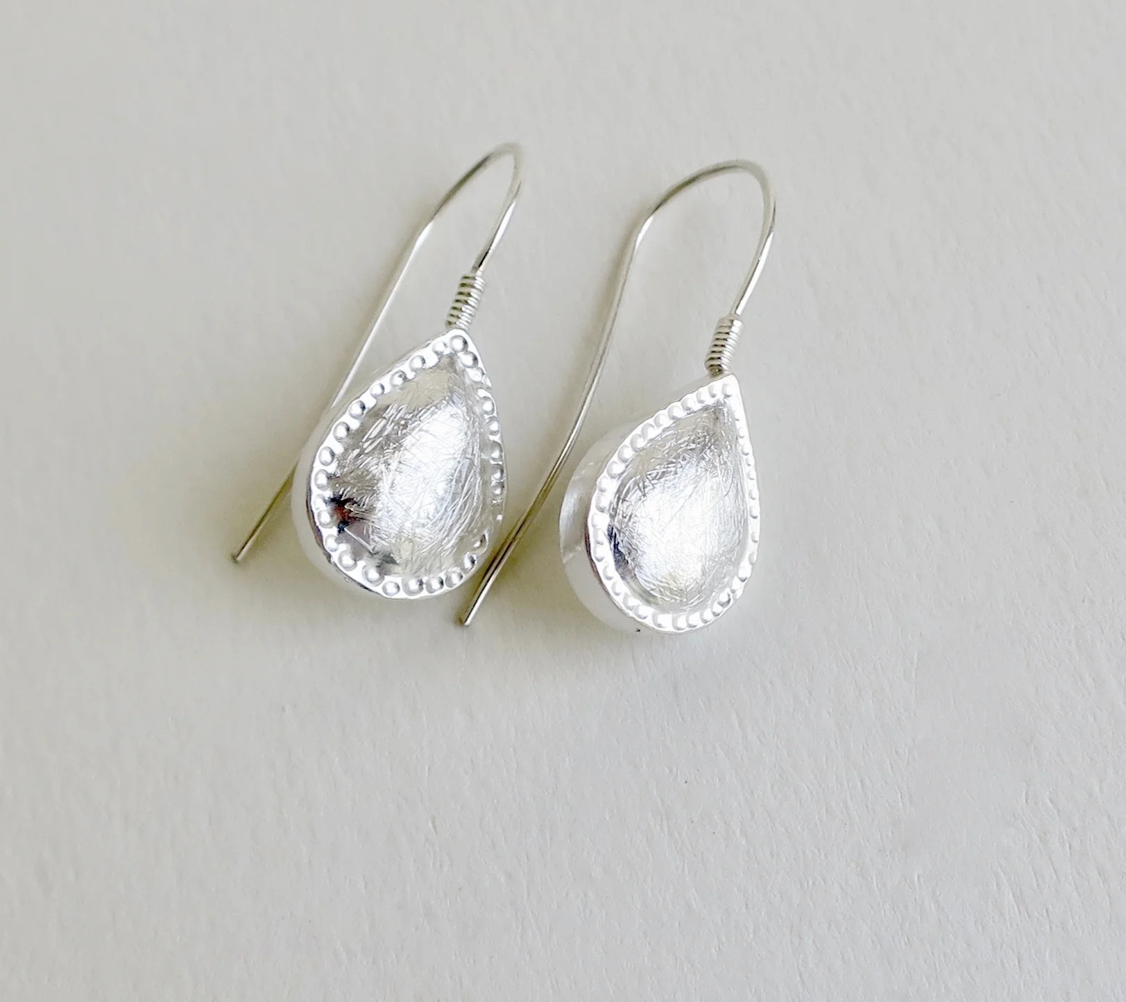 Silver teardrop design earrings Jewellery Jewelry