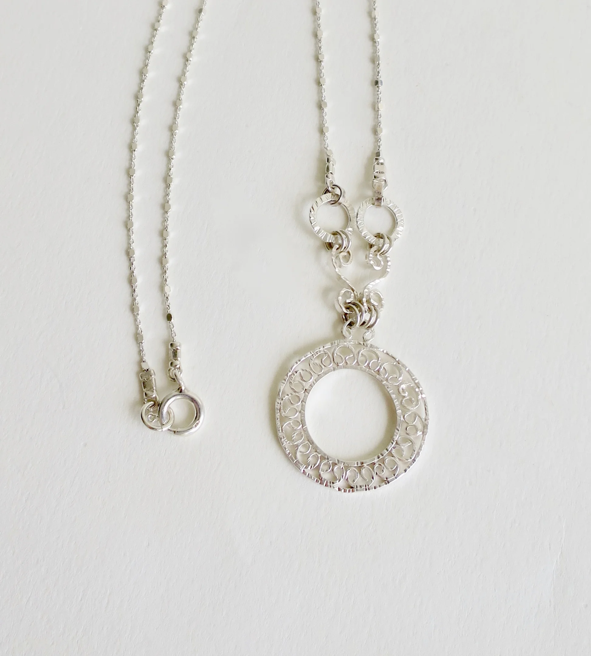 Silver pendant with 'snow' design Jewelry Jewellery