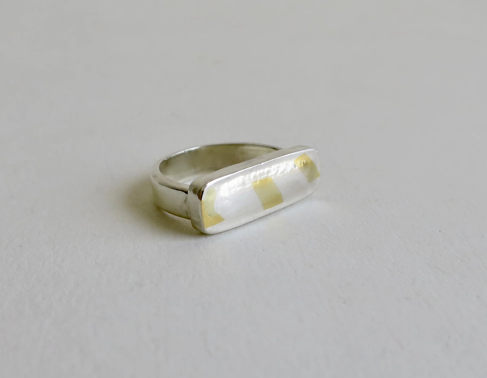 Silver and 22kt handmade ring