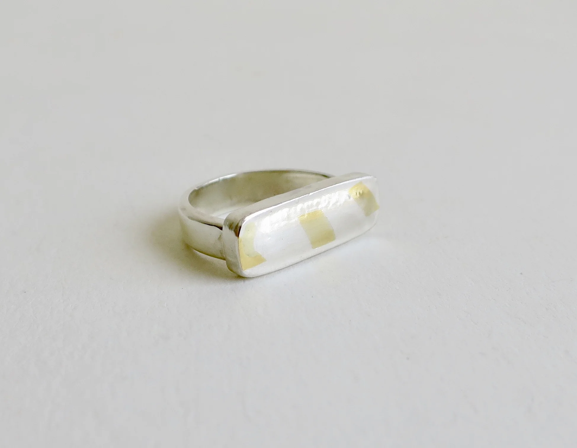 Silver and 22kt gold handmade ring  Jewelry Jewellery