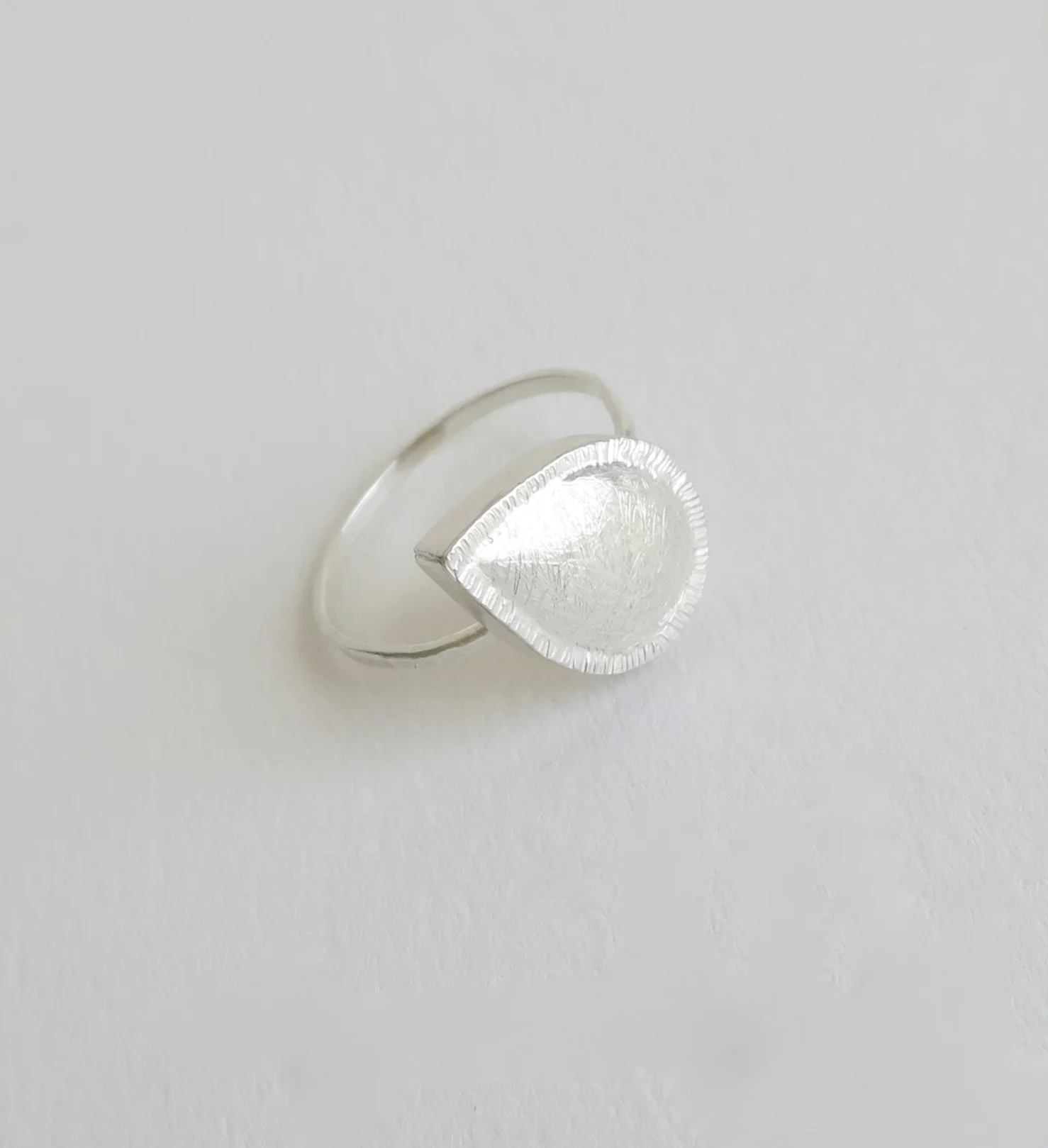 Pear shaped fine silver ring  Jewelry Jewellery