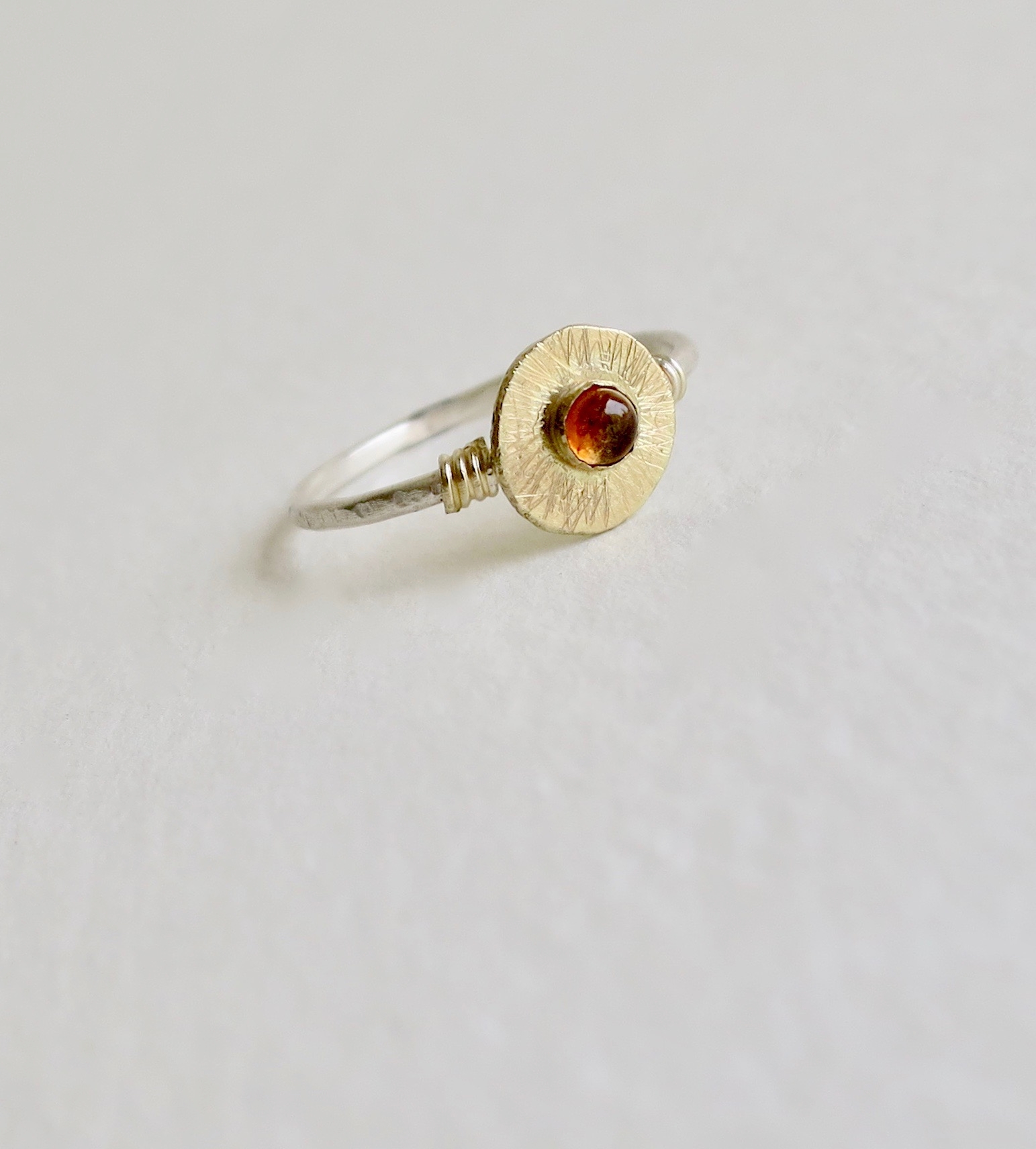 Sterling Silver, 18kt gold ring with Tourmaline Jewelry Jewellery