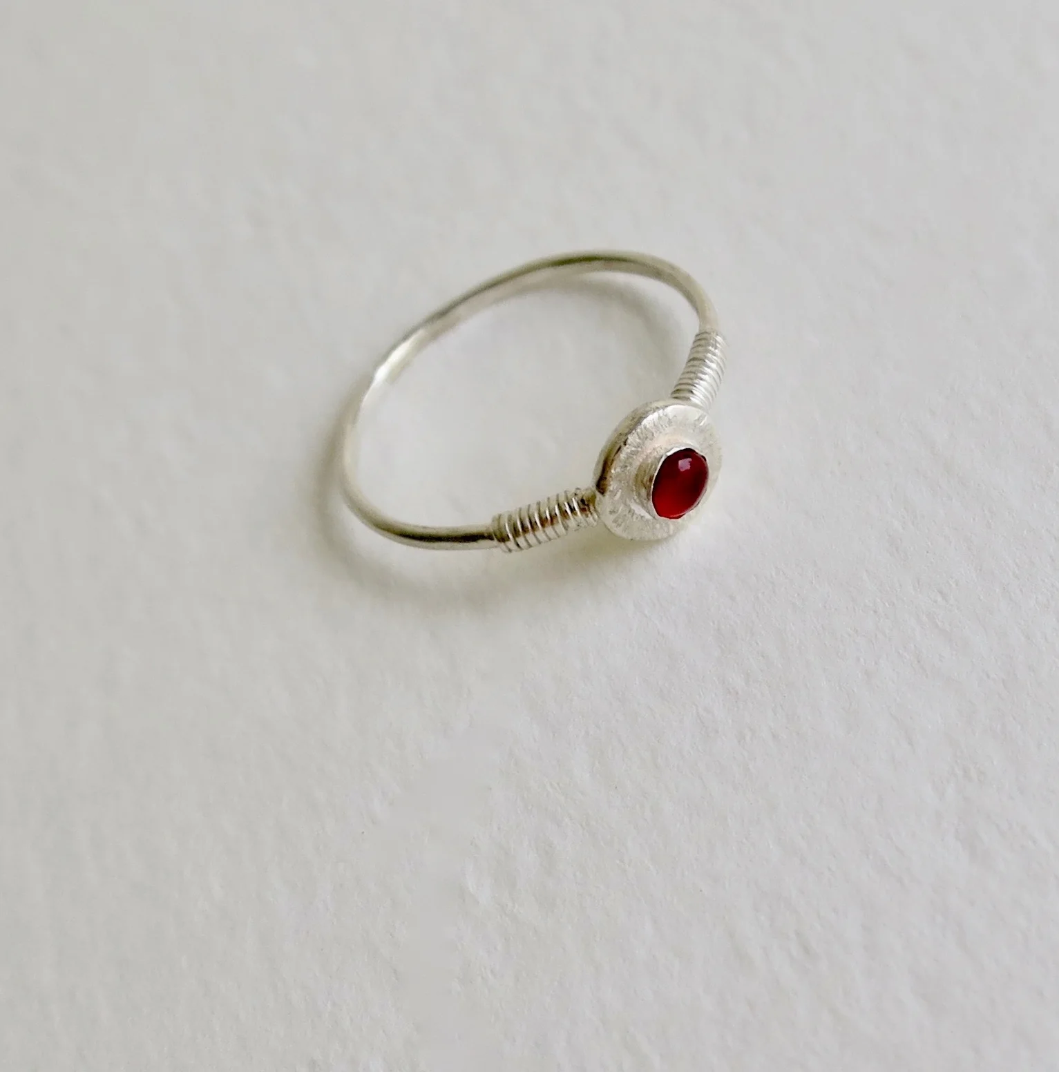 Silver handmade ring with red agate Jewellery Jewelry