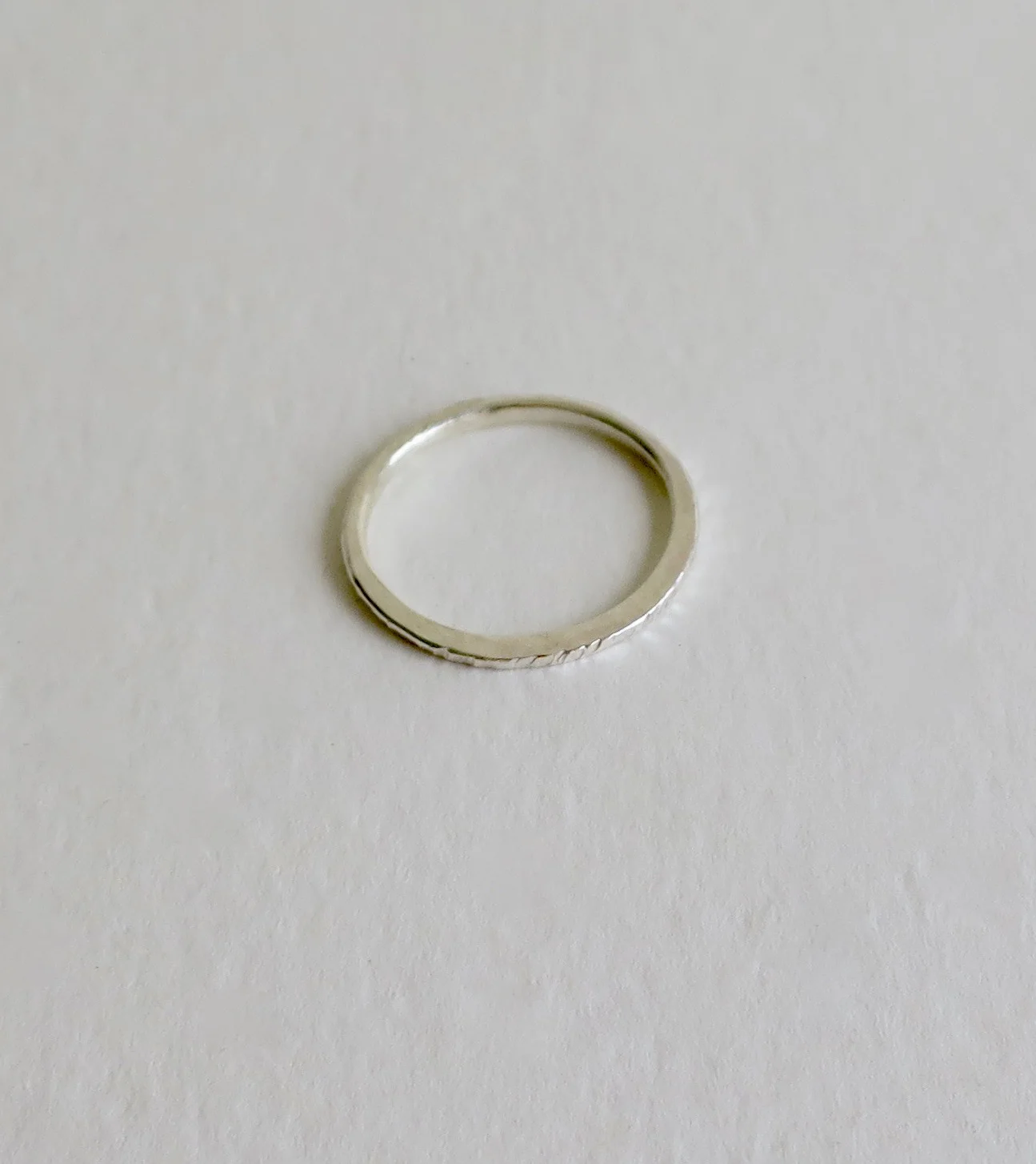 Simple sterling silver band, option of stack of 5 bands.