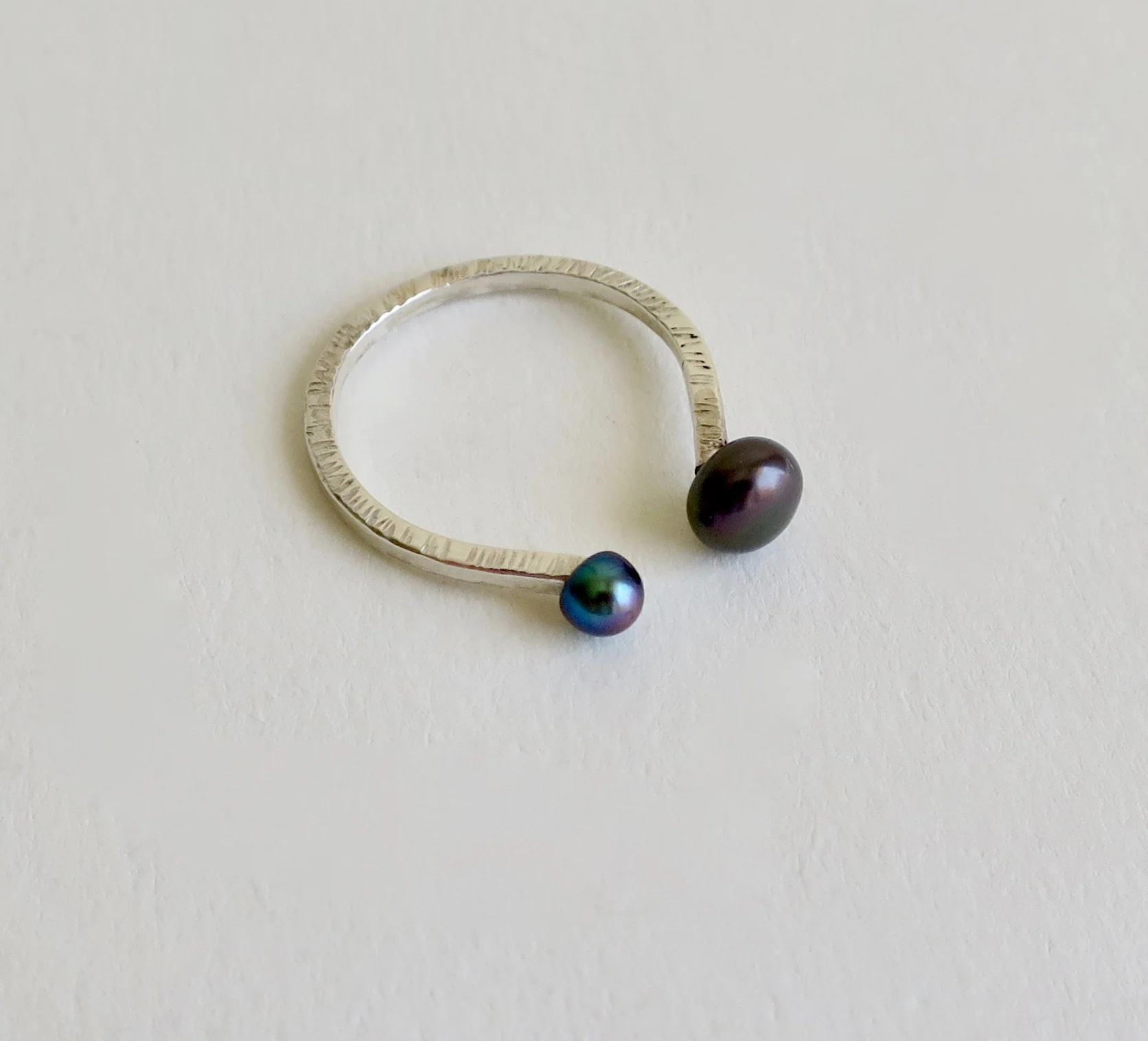 Sterling silver ring with black Pearls Jewelry Jewellery