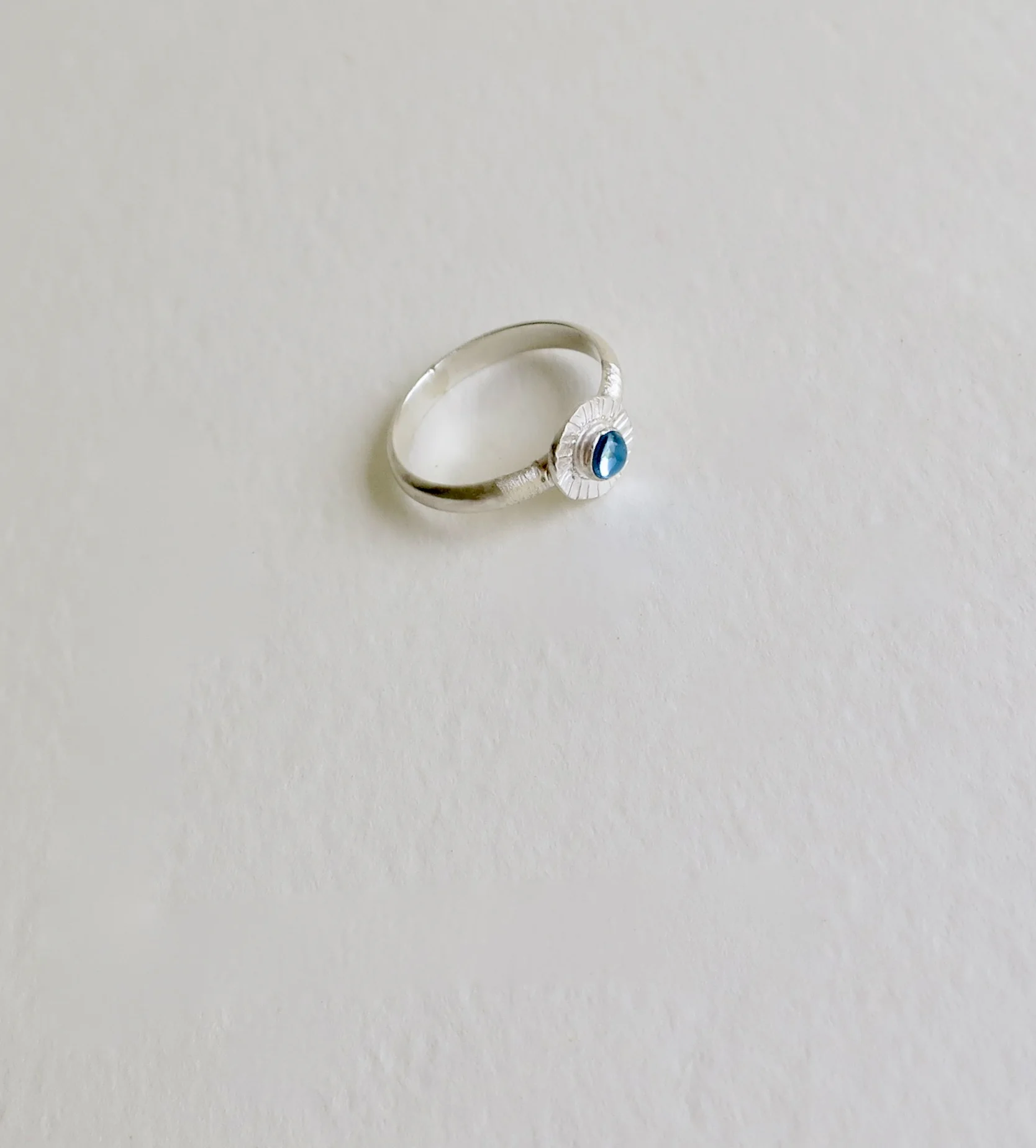 Handmade silver ring with Blue Topaz