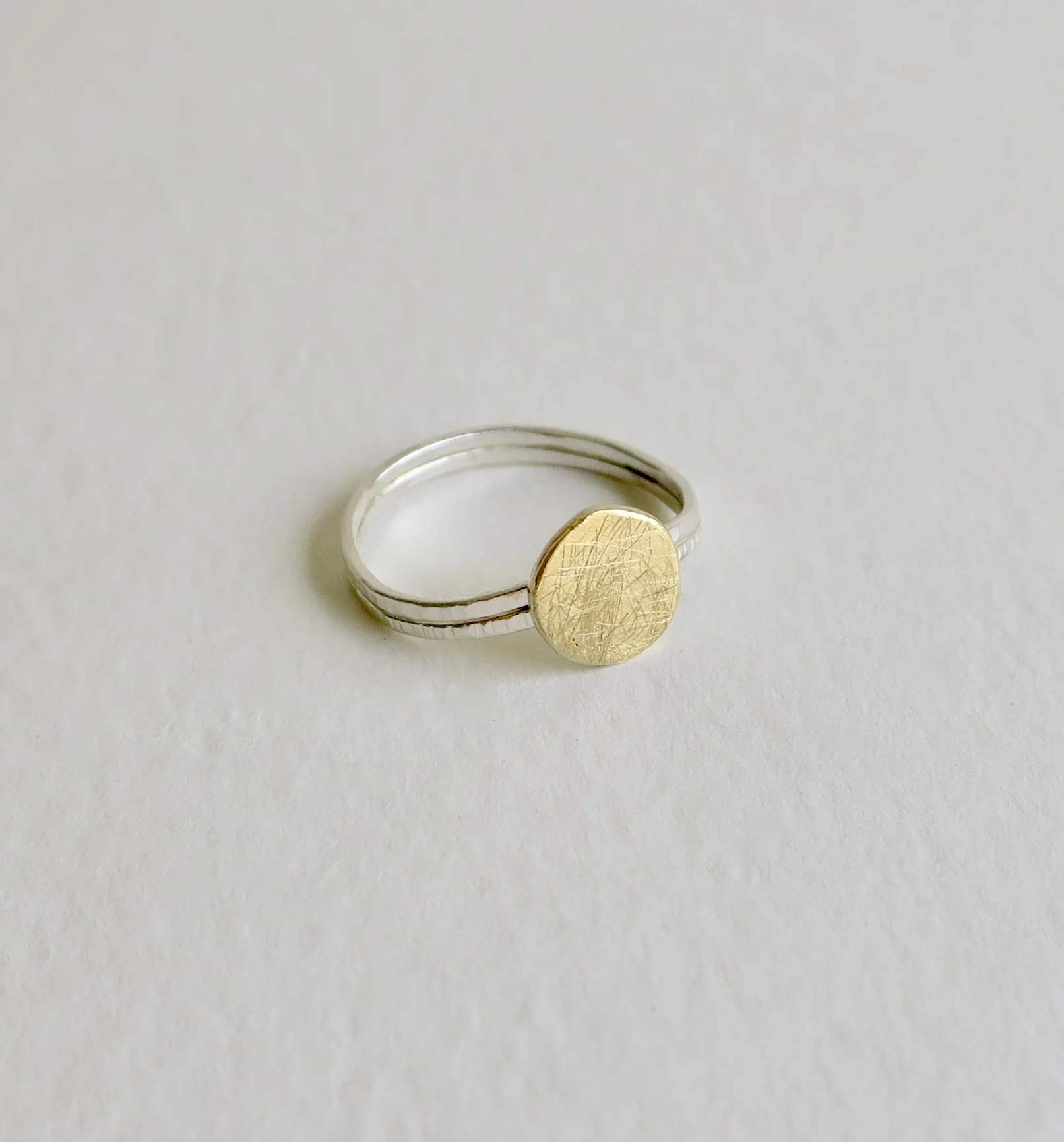 Silver ring with 18kt Gold