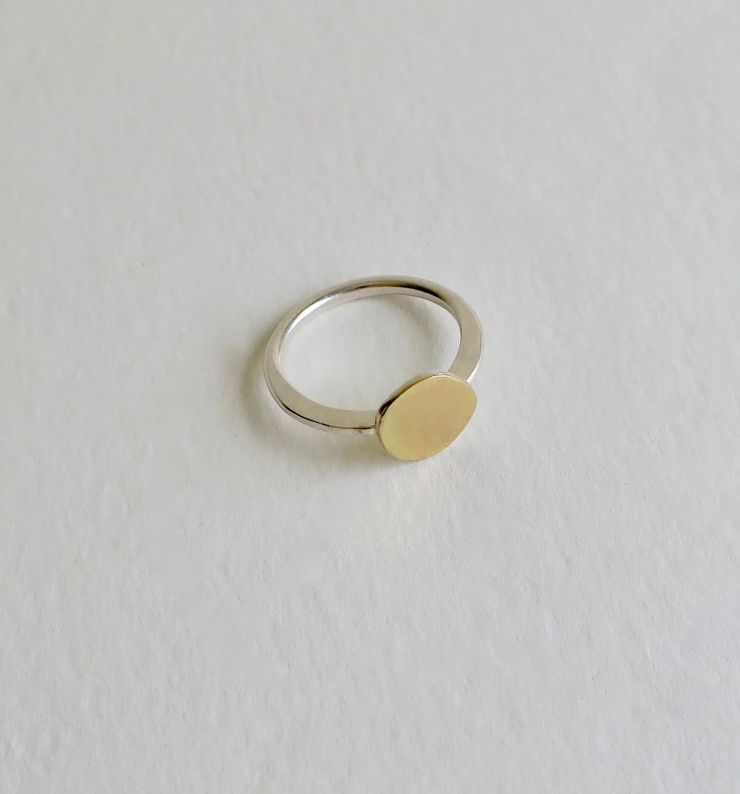 Silver and 18kt Gold ring