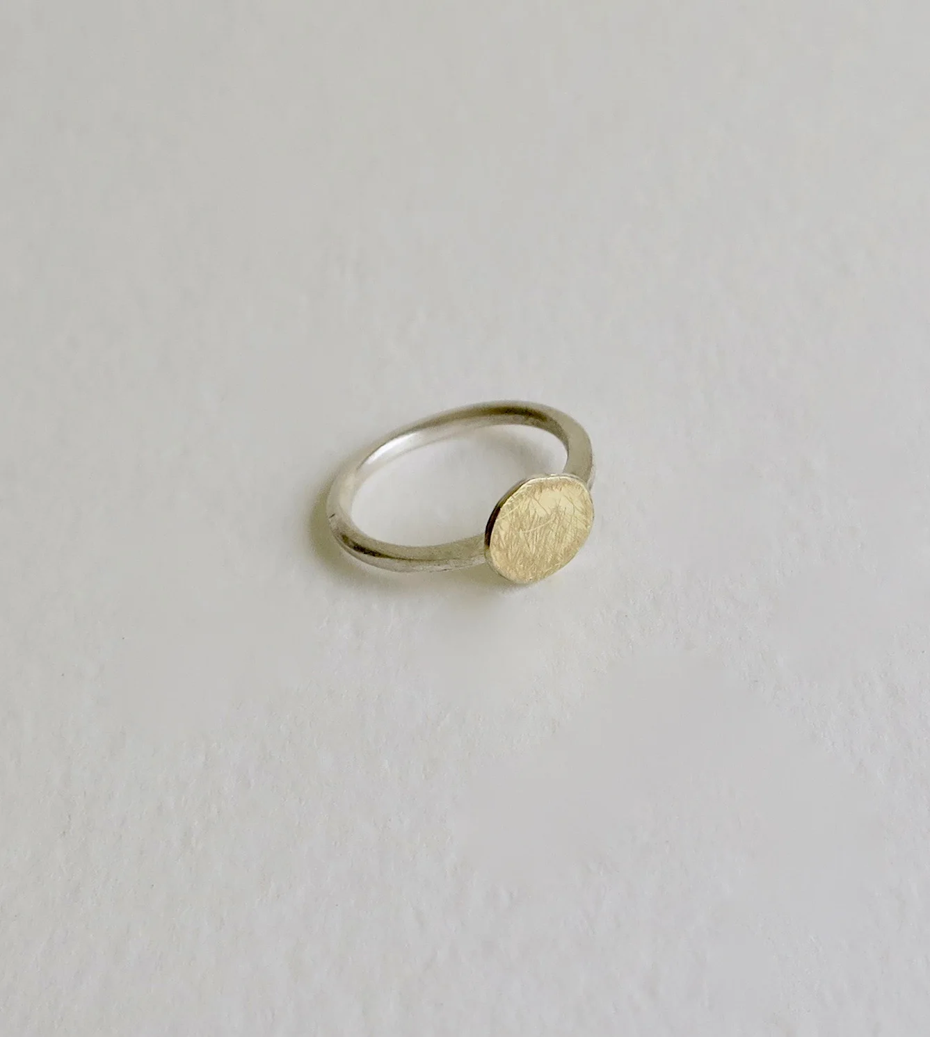 Handmade silver and 18kt Gold ring