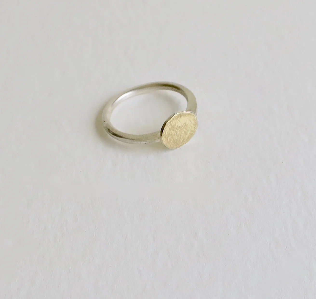Sterling silver and 18kt Gold handmade ring Jewelry Jewellery