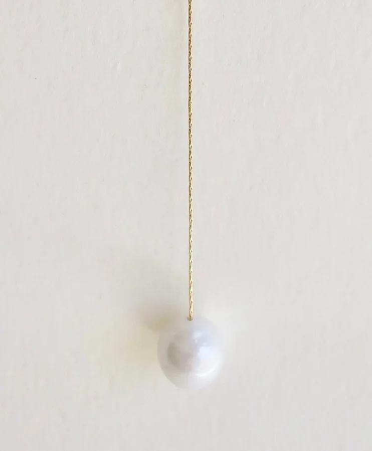 One pearl long drop necklace...adjustable length with satin and pearl  Jewelry Jewellery