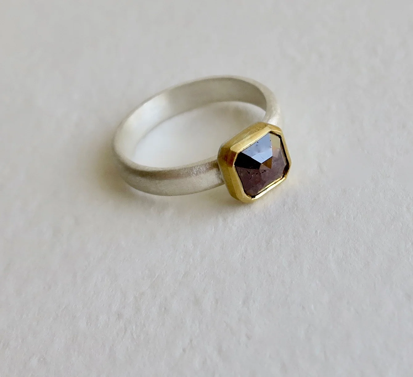 Rosecut Brown diamond ring