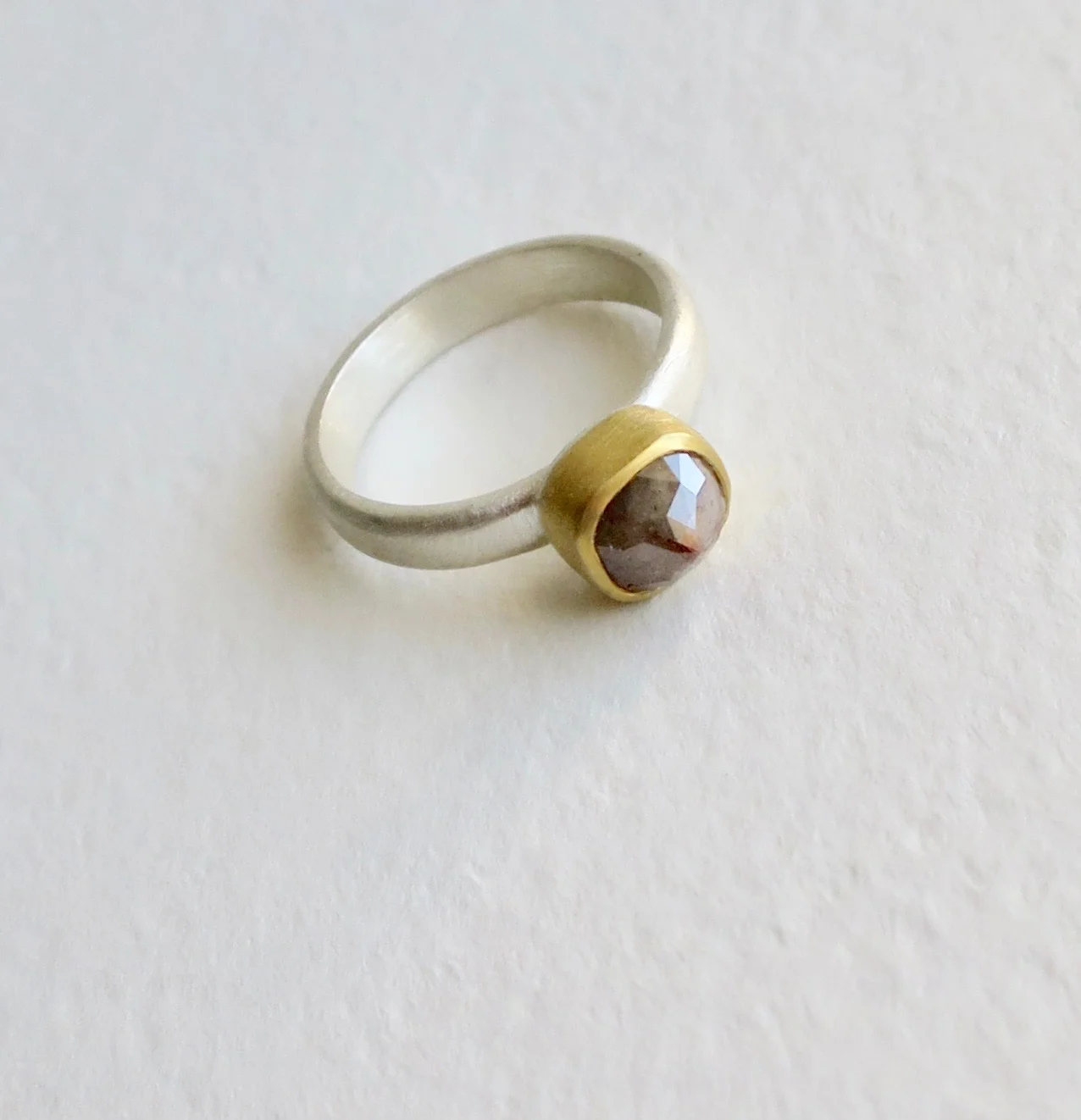 Rose cut Brown diamond ring