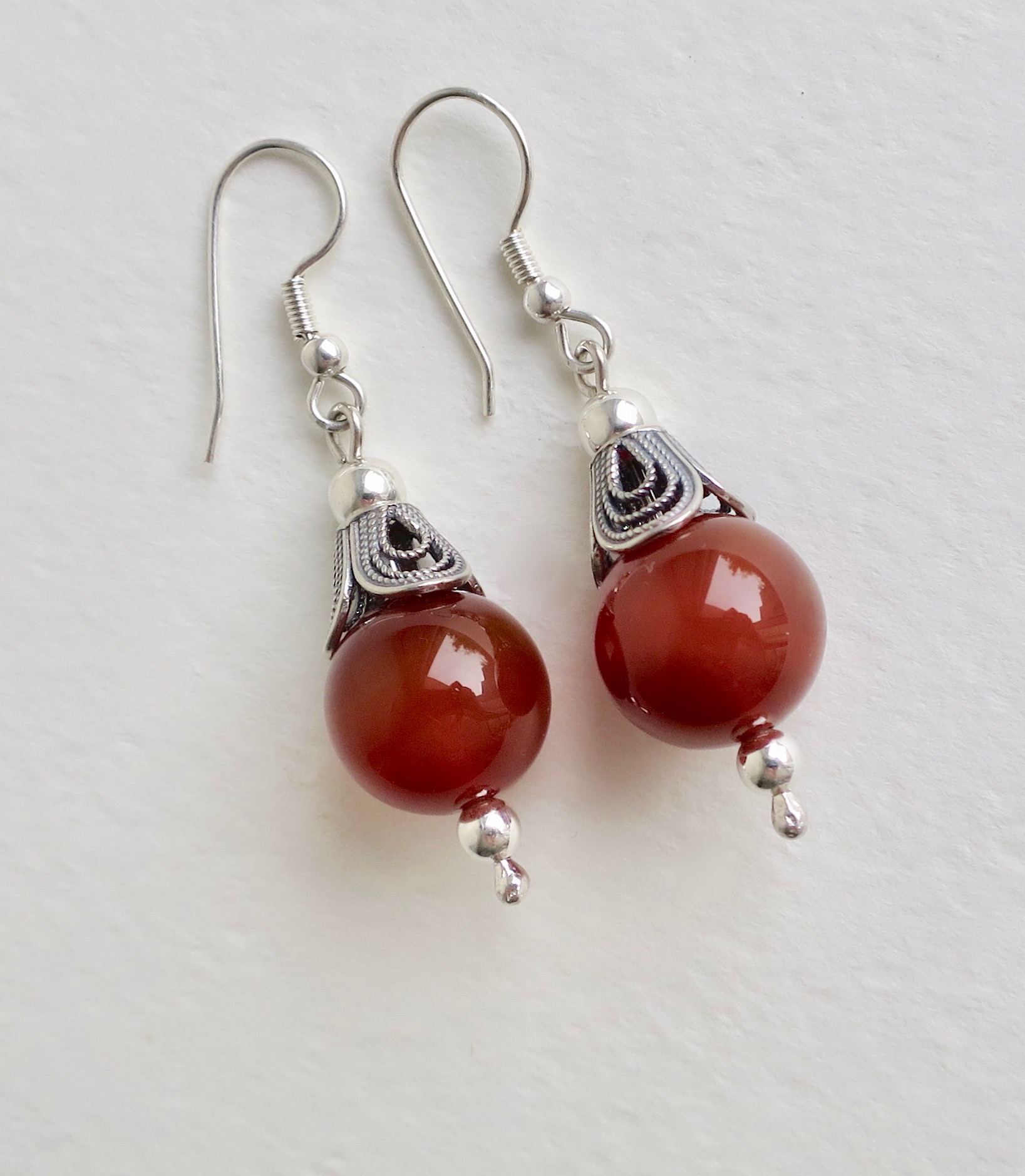 Yemenite Filigree earrings with Carnelian  Jewelry Jewellery