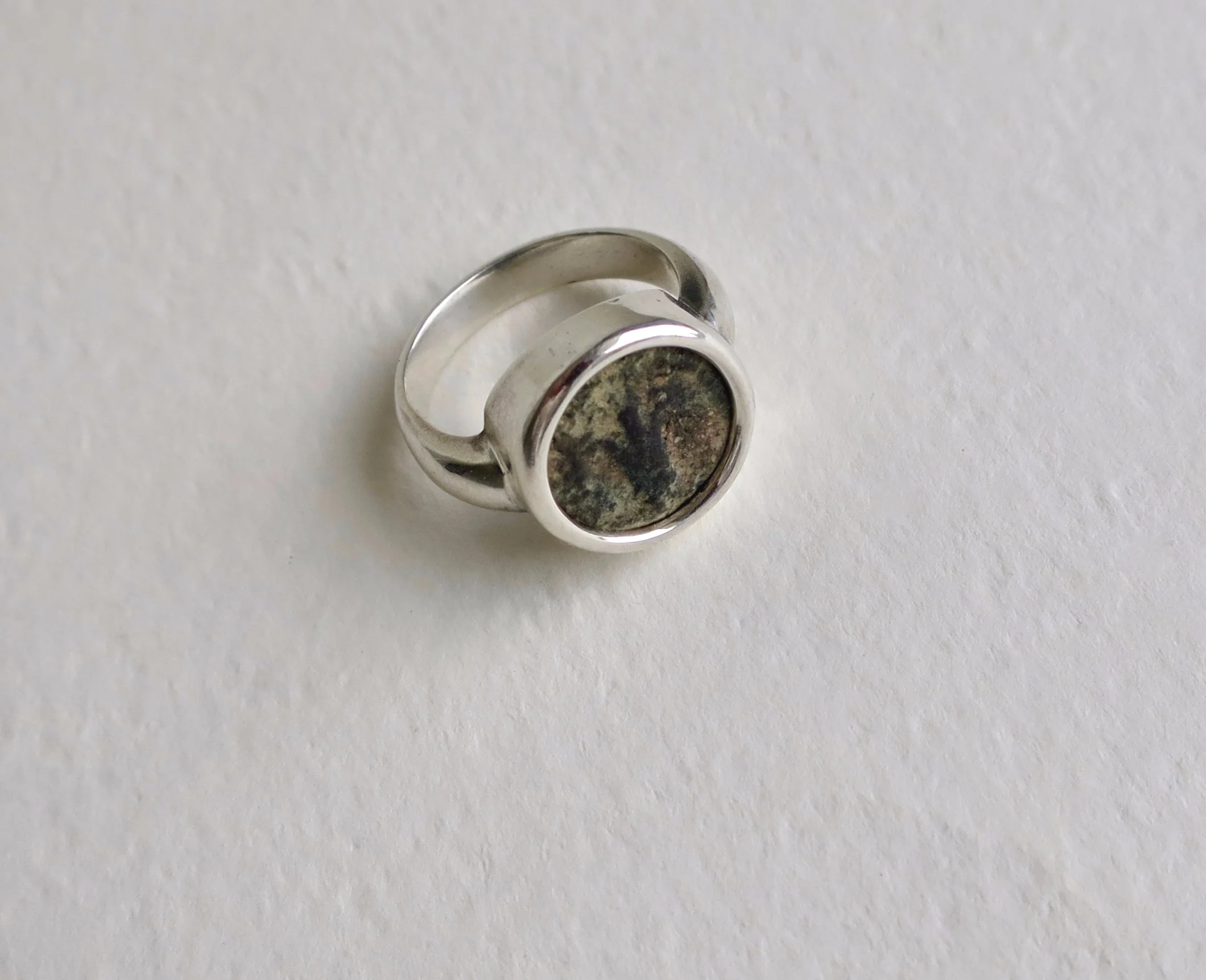 Lily of Jerusalem coin set in silver ring  Jewelry Jewellery