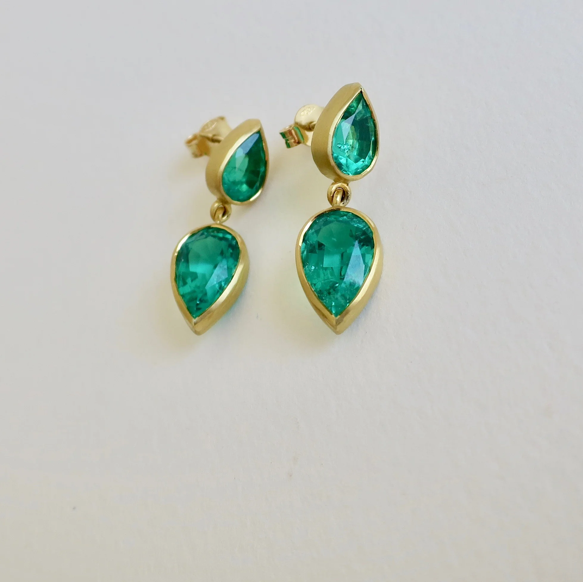 Lab Emerald earrings set in 22kt gold  Jewelry Jewellery