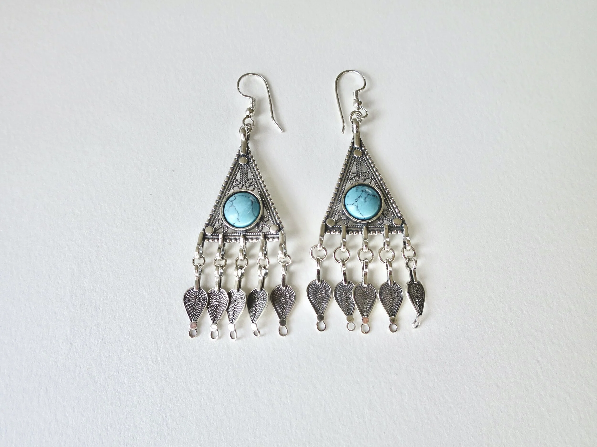 Yemenite silver filigree earrings with Turquoise  Jewelry Jewellery 