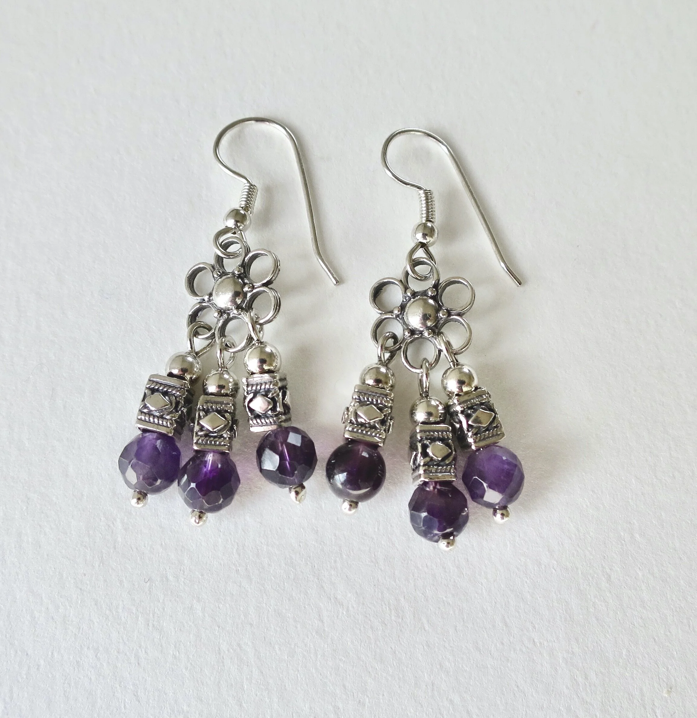 Amethyst and filigree silver earrings  Jewellery Jewelry