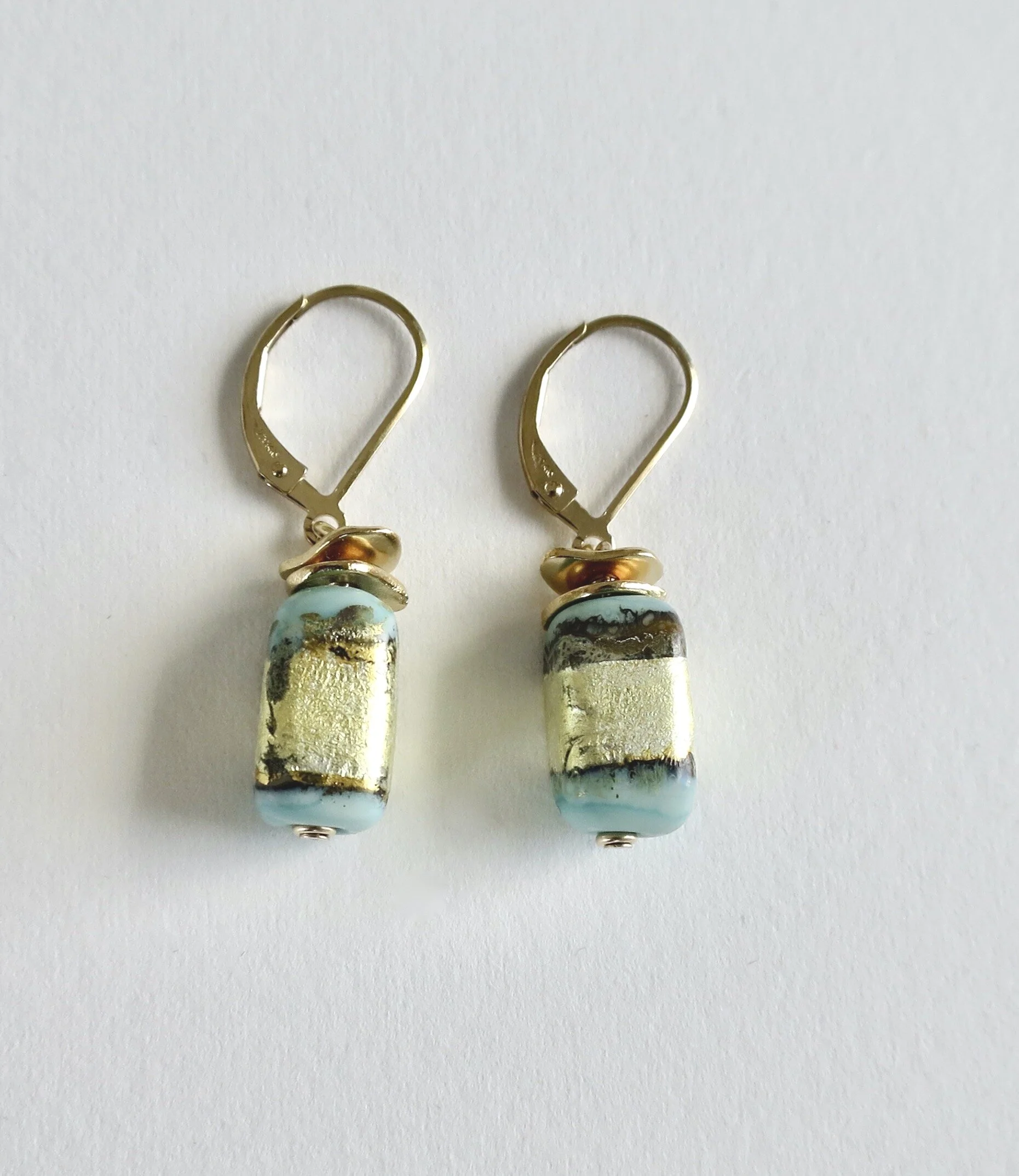 Blown glass earrings in Turquoise tones    Jewellery  Jewelry